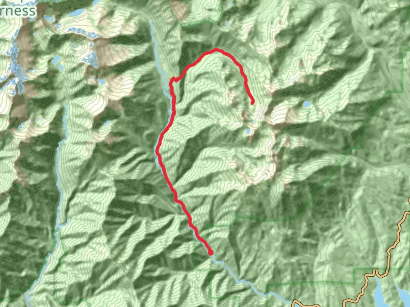 An image depicting the trail Deer Creek and Stuart Fork Trail and its surrounding area.