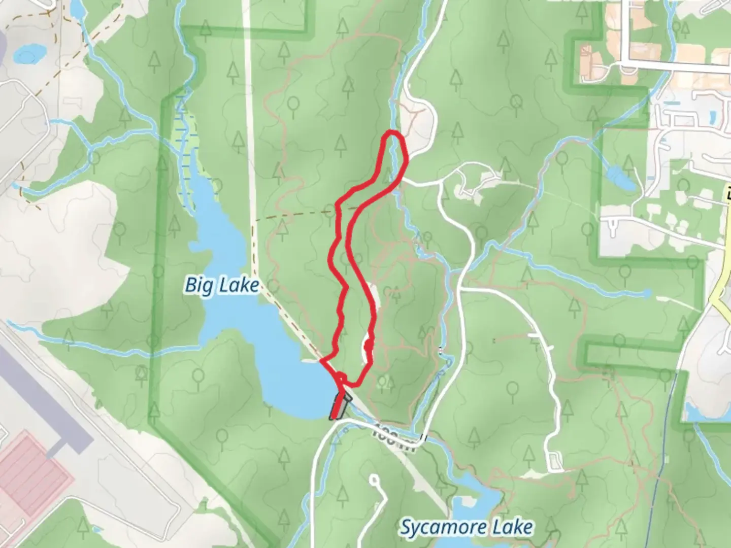 An image depicting the trail Sal's Branch Trail Loop and its surrounding area.