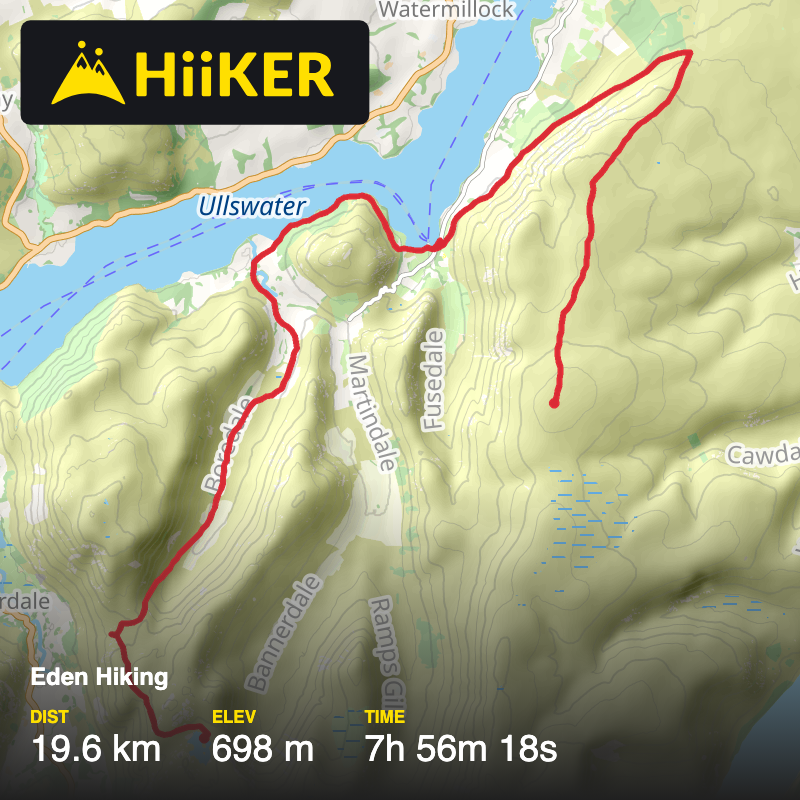 A map preview of the recording Eden Hiking.