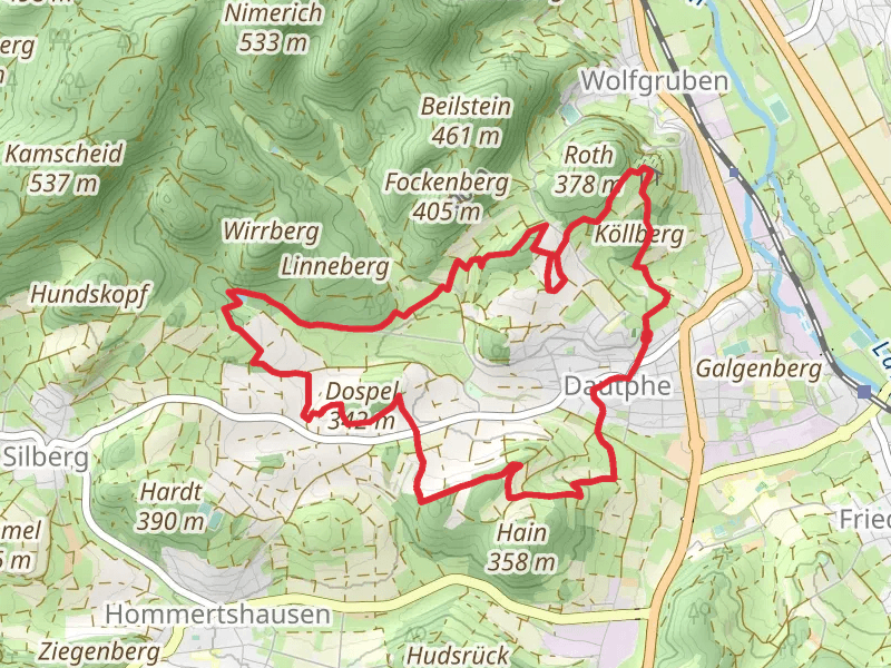 Extratour Streuobstroute and Lahnhoehen Loop