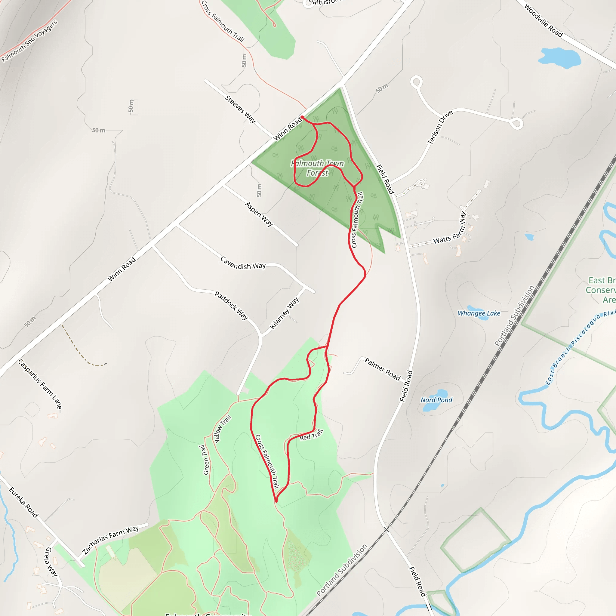 Cross Falmouth Loop Trail mobile static map
