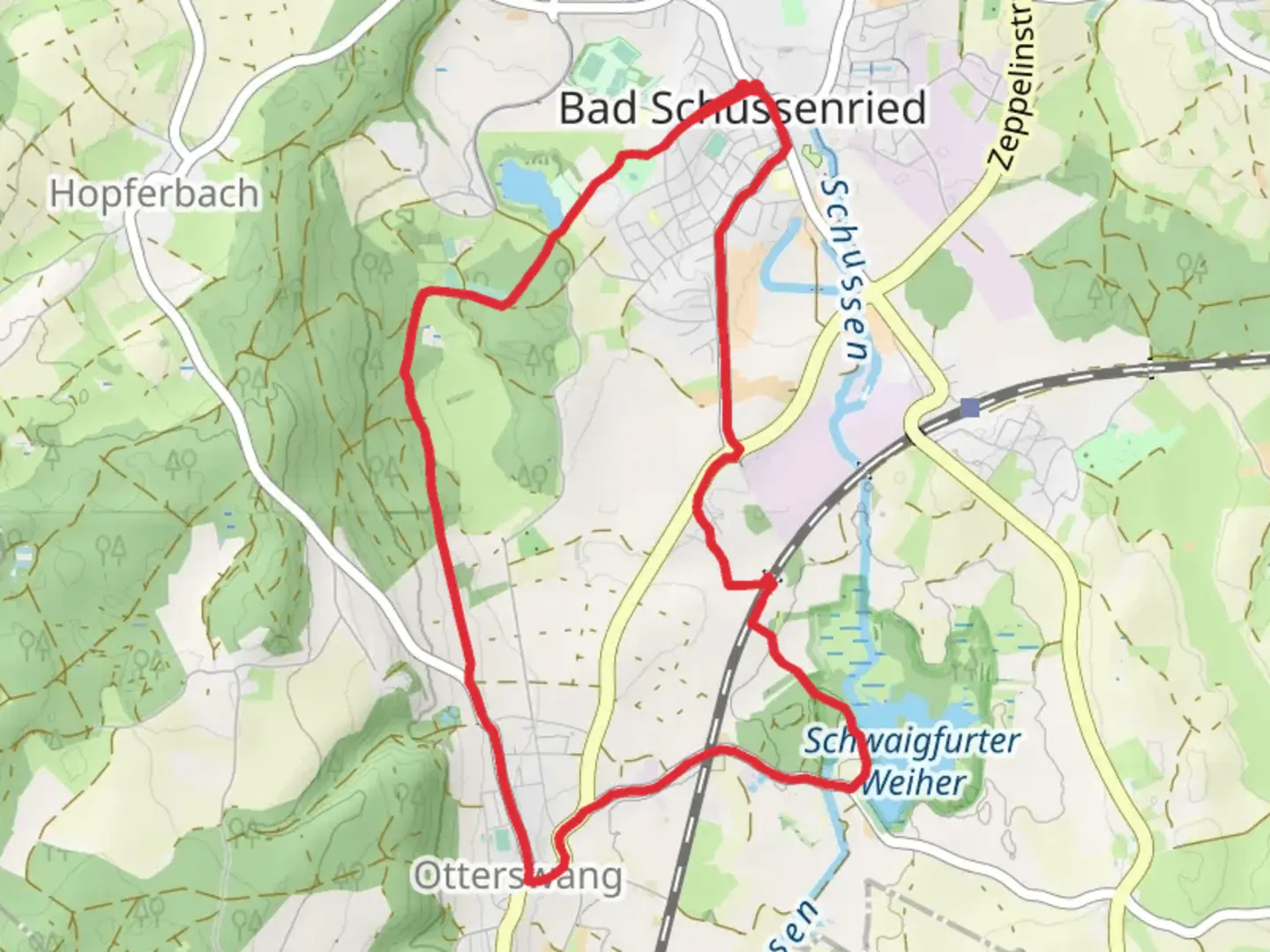 An image depicting the trail Bad Suchussenries Wanderweg 4 and its surrounding area.