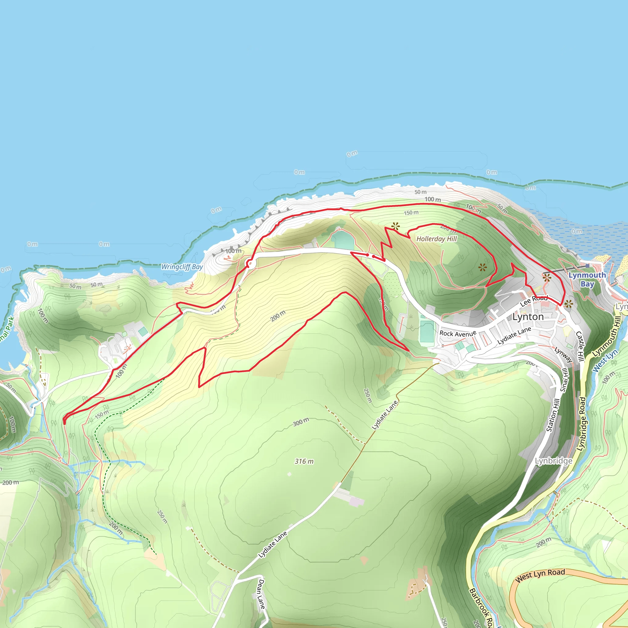 The Valley of Rocks Loop mobile static map