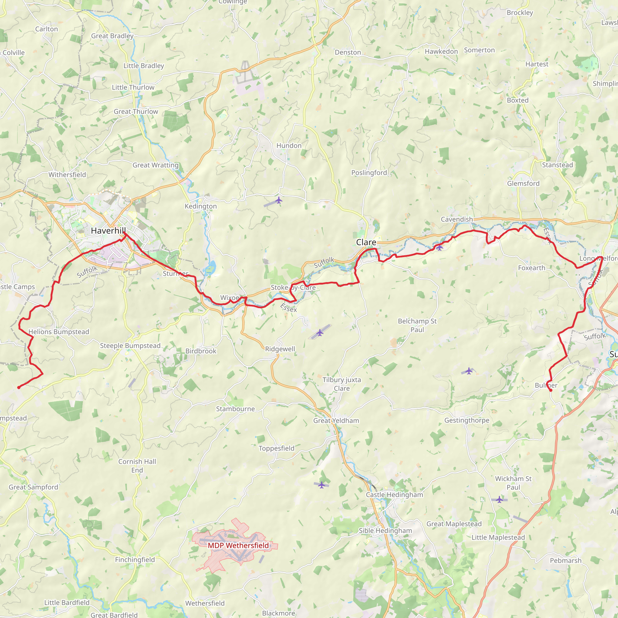 Lasso Essex - Bulmer to Hempstead mobile static map