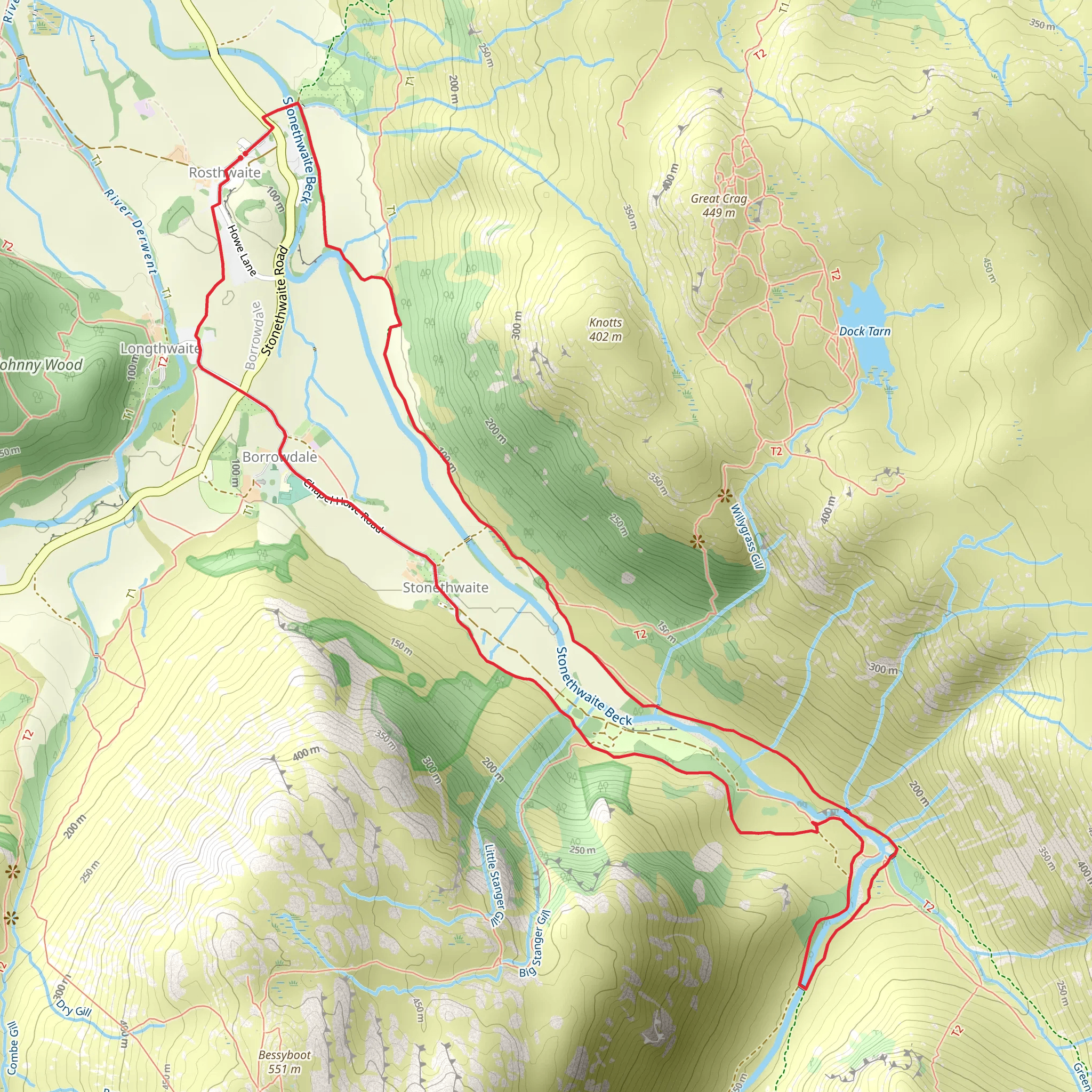 Cumbria Way and Smithymire Island mobile static map