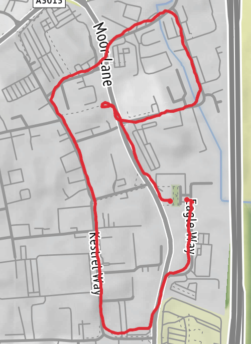 Hike from Sowton Industrial Estate mobile static map