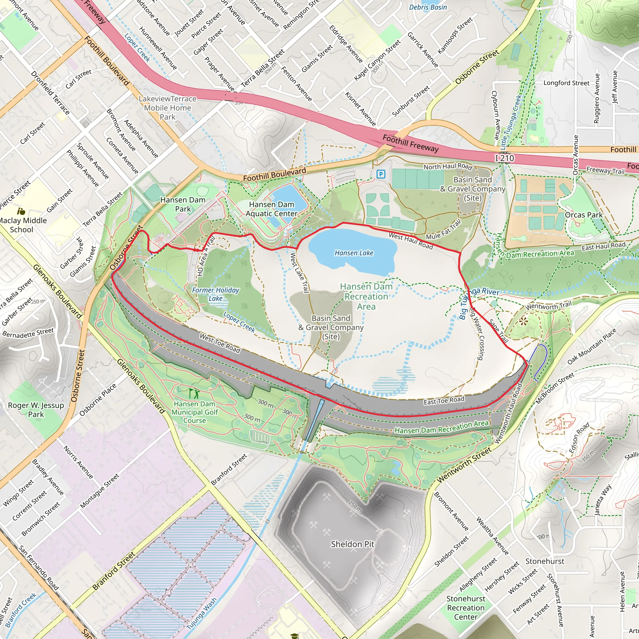 Hansen Lake Loop mobile static map
