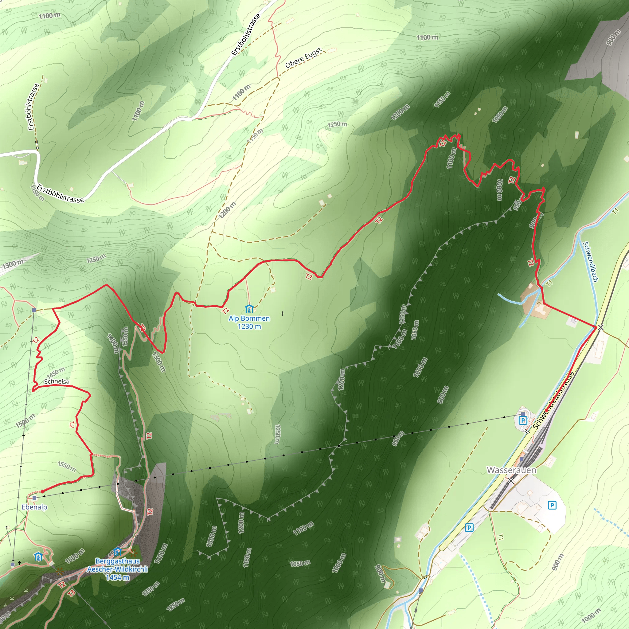 Wasserauen - Blättliweg - Ebenalp mobile static map