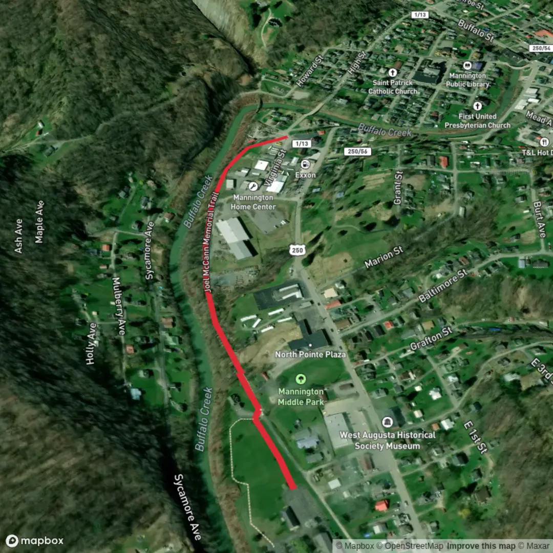 An image depicting the trail Joel McCann Memorial Trail and its surrounding area.