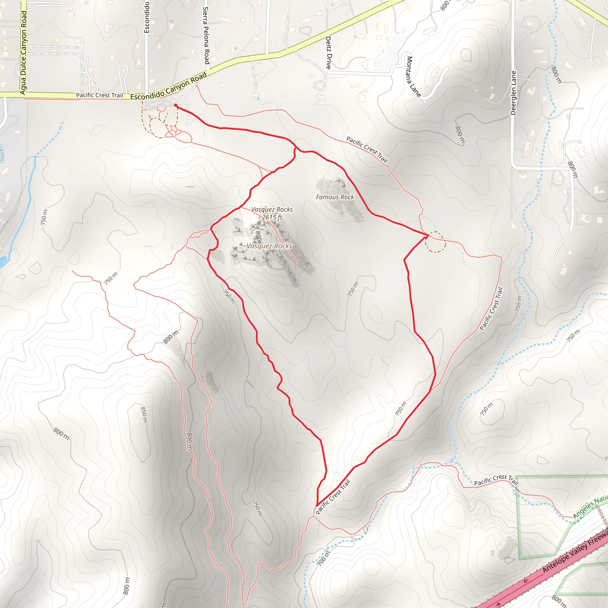 Loop Around Vasquez Rocks mobile static map