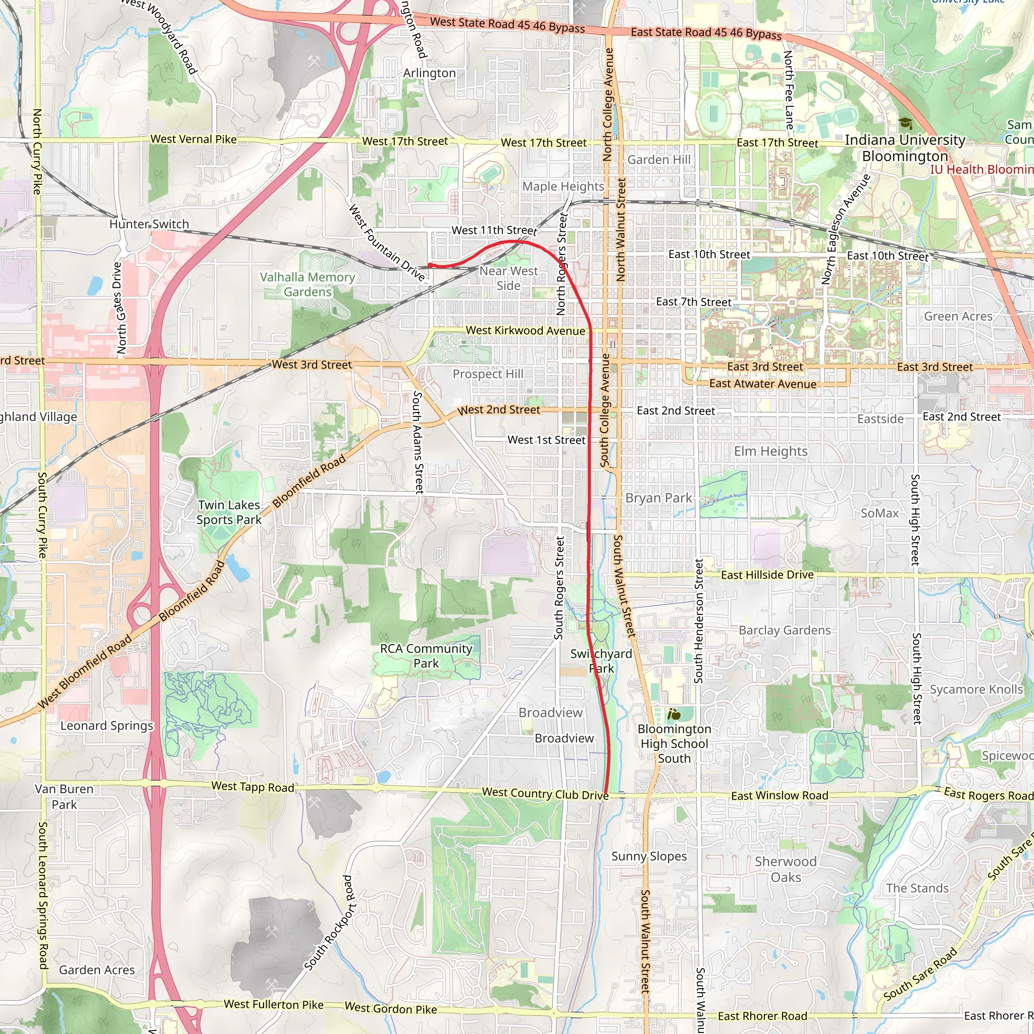B-Line Trail mobile static map