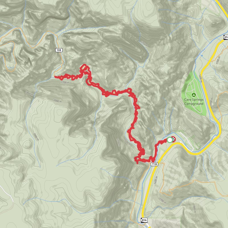 A map preview of the recording Hike on 12-10-2024 11:06 AM.