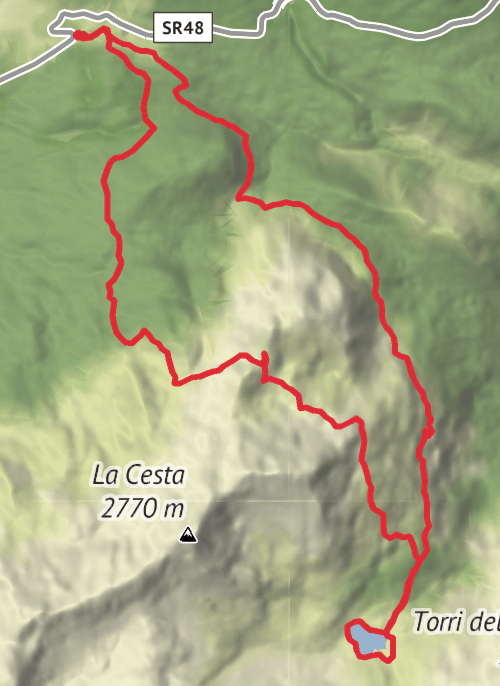 Lago Sorapis via Forcella Marcoira  mobile static map