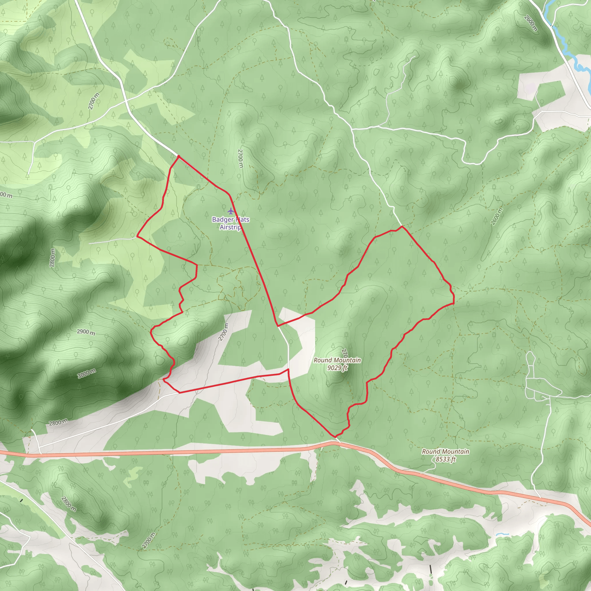 Walk around Round Mountain Loop mobile static map