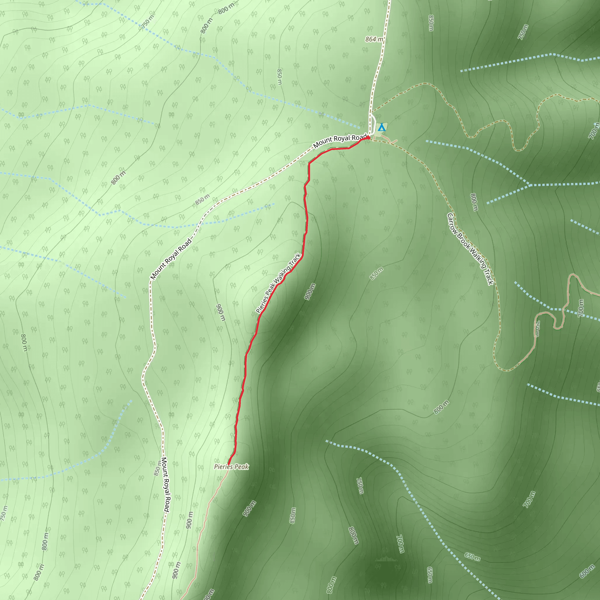 Pieries Peak Track mobile static map