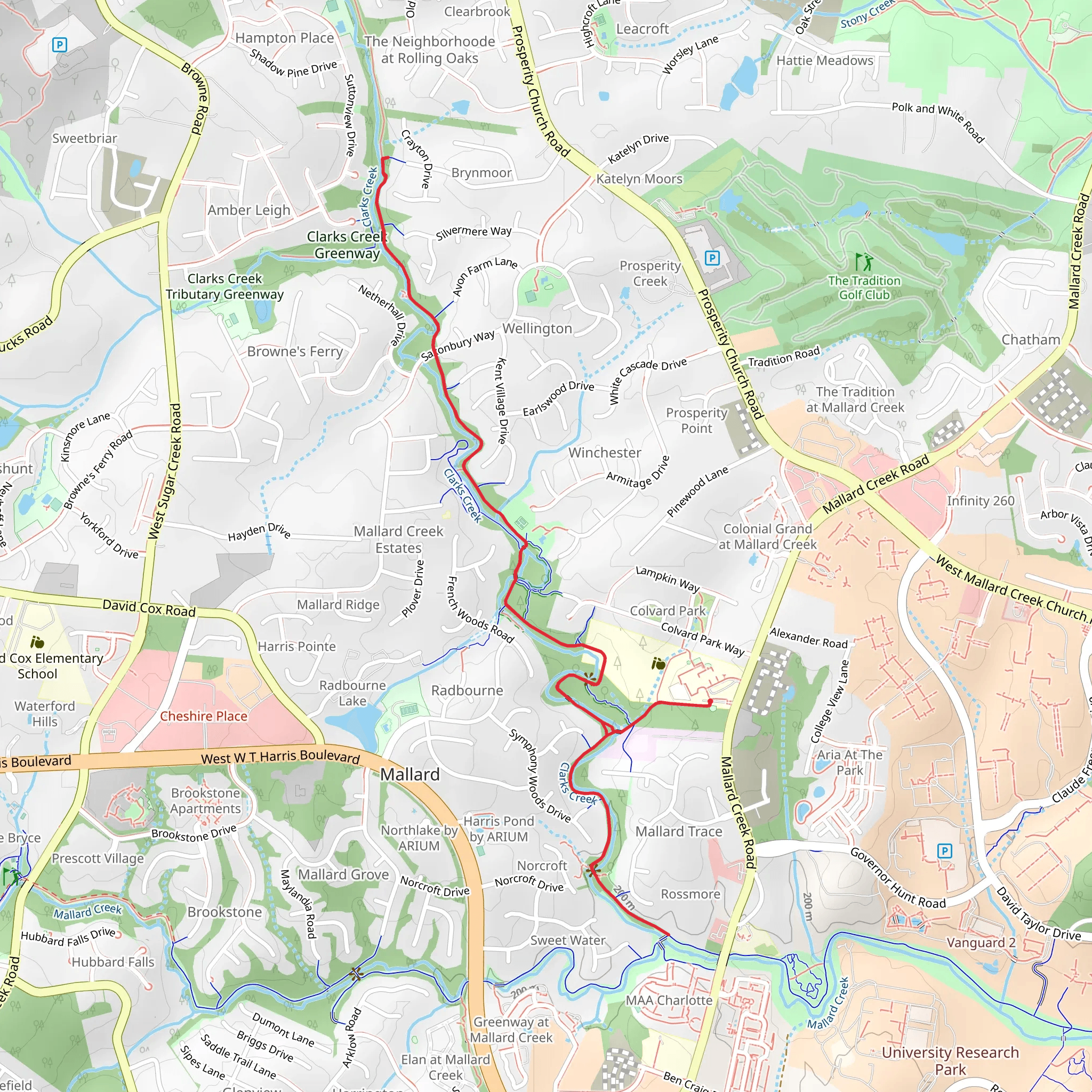 Clarks Creek Greenway mobile static map