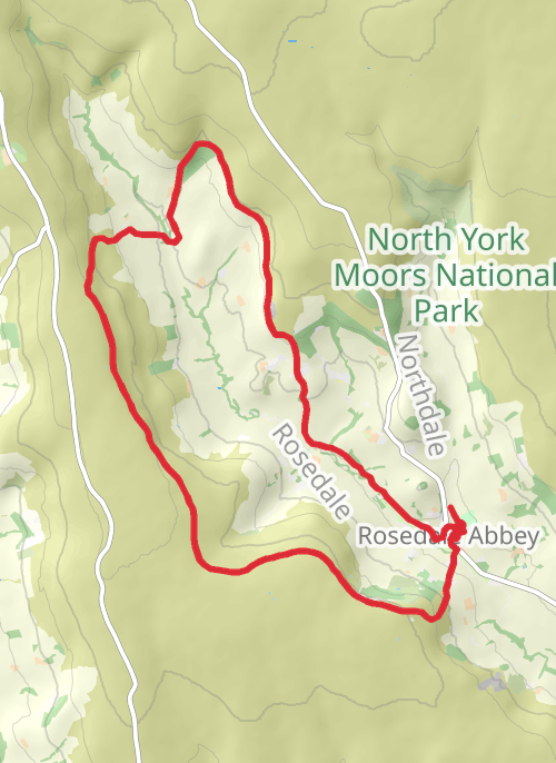 Rosedale Abbey  to Dale Head Loop mobile static map