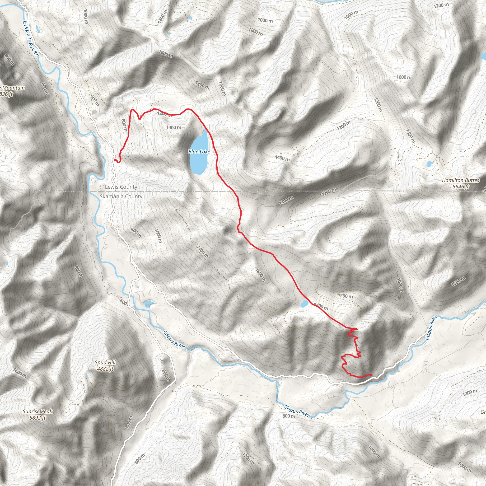Blue Lake Ridge Trail mobile static map