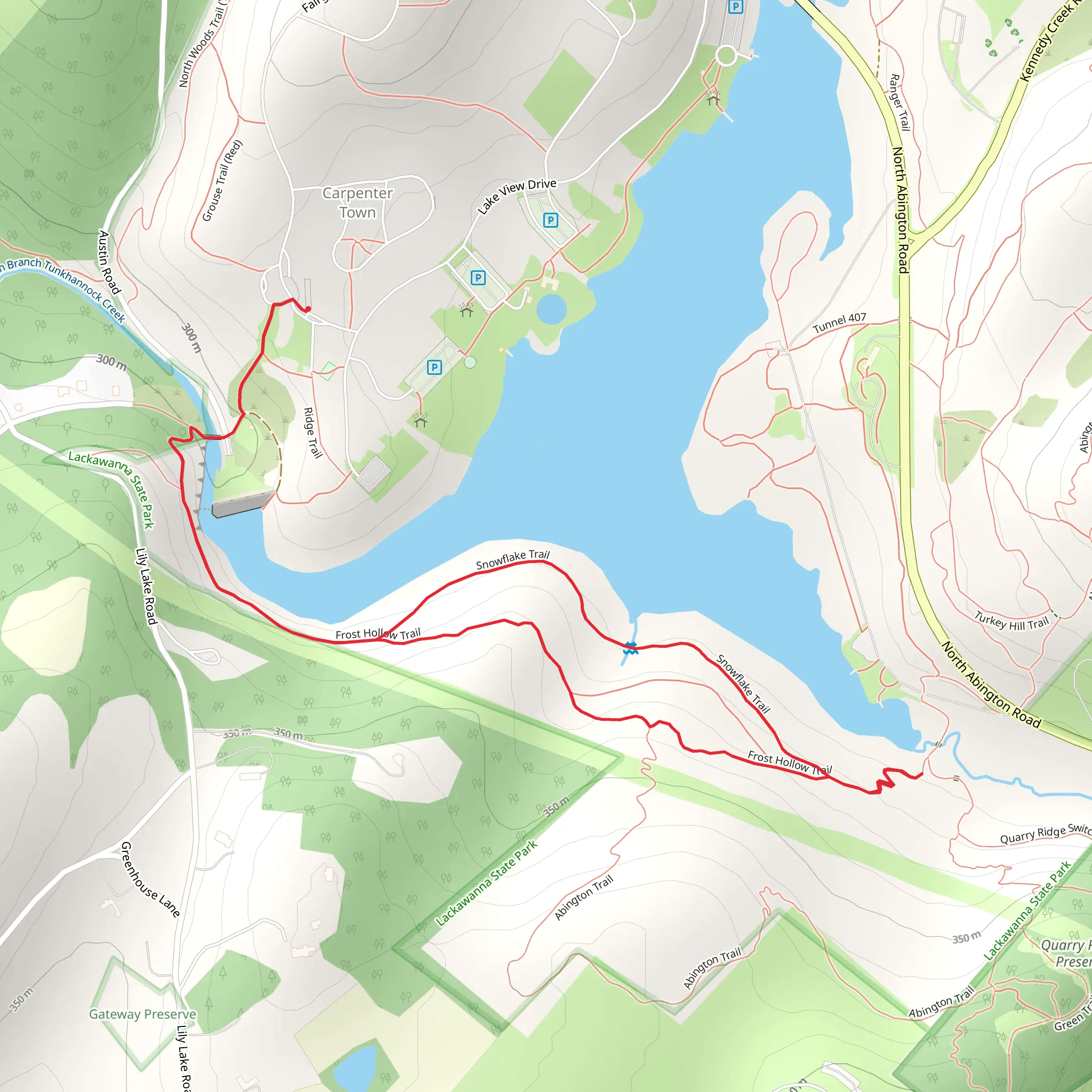 Snowflake Trail and St Hollow Trail Loop mobile static map