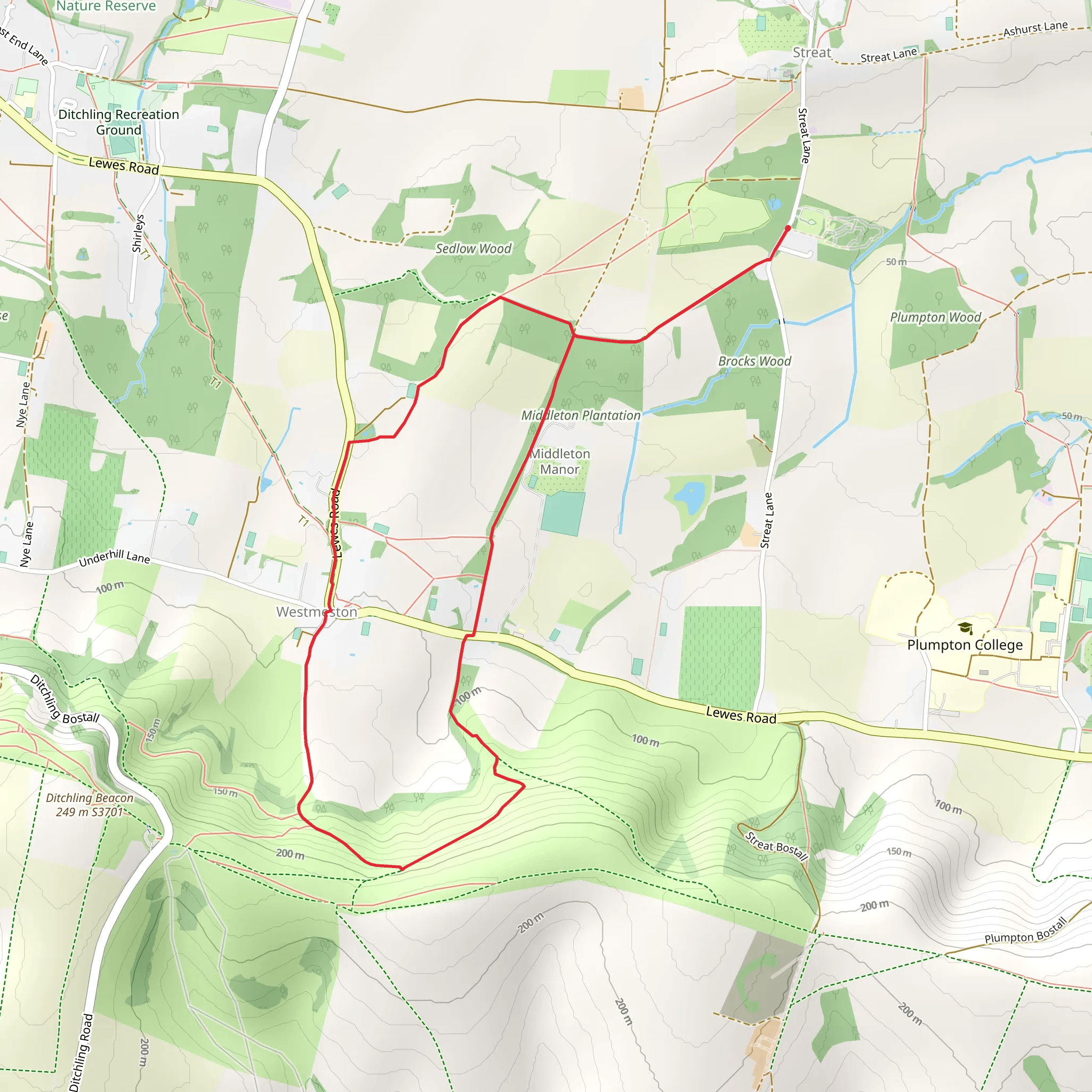 Middleton Bostal and Westmeston Bostal mobile static map