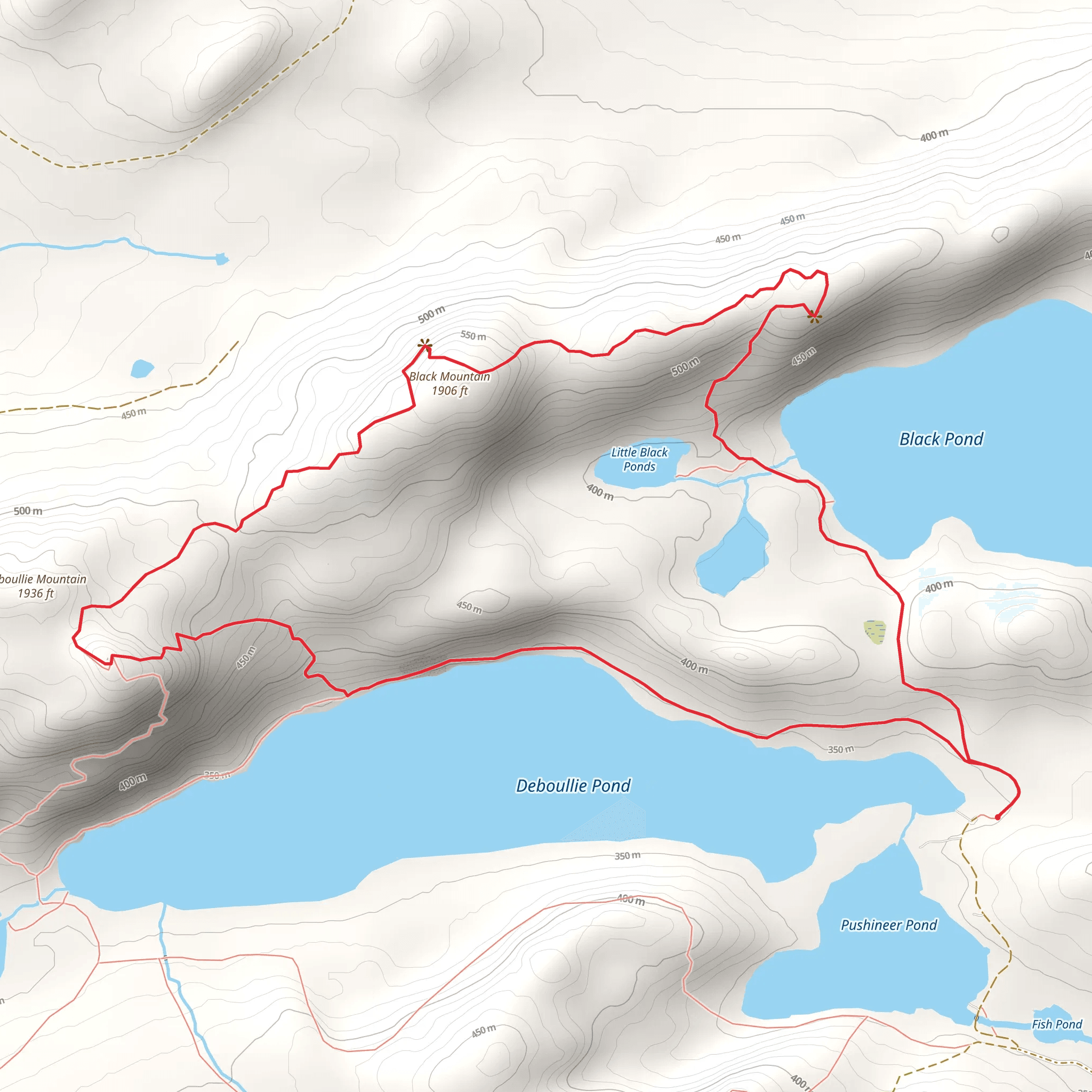 Deboullie Mountain, Deboullie Pond and Black Mountain Loop Trail mobile static map