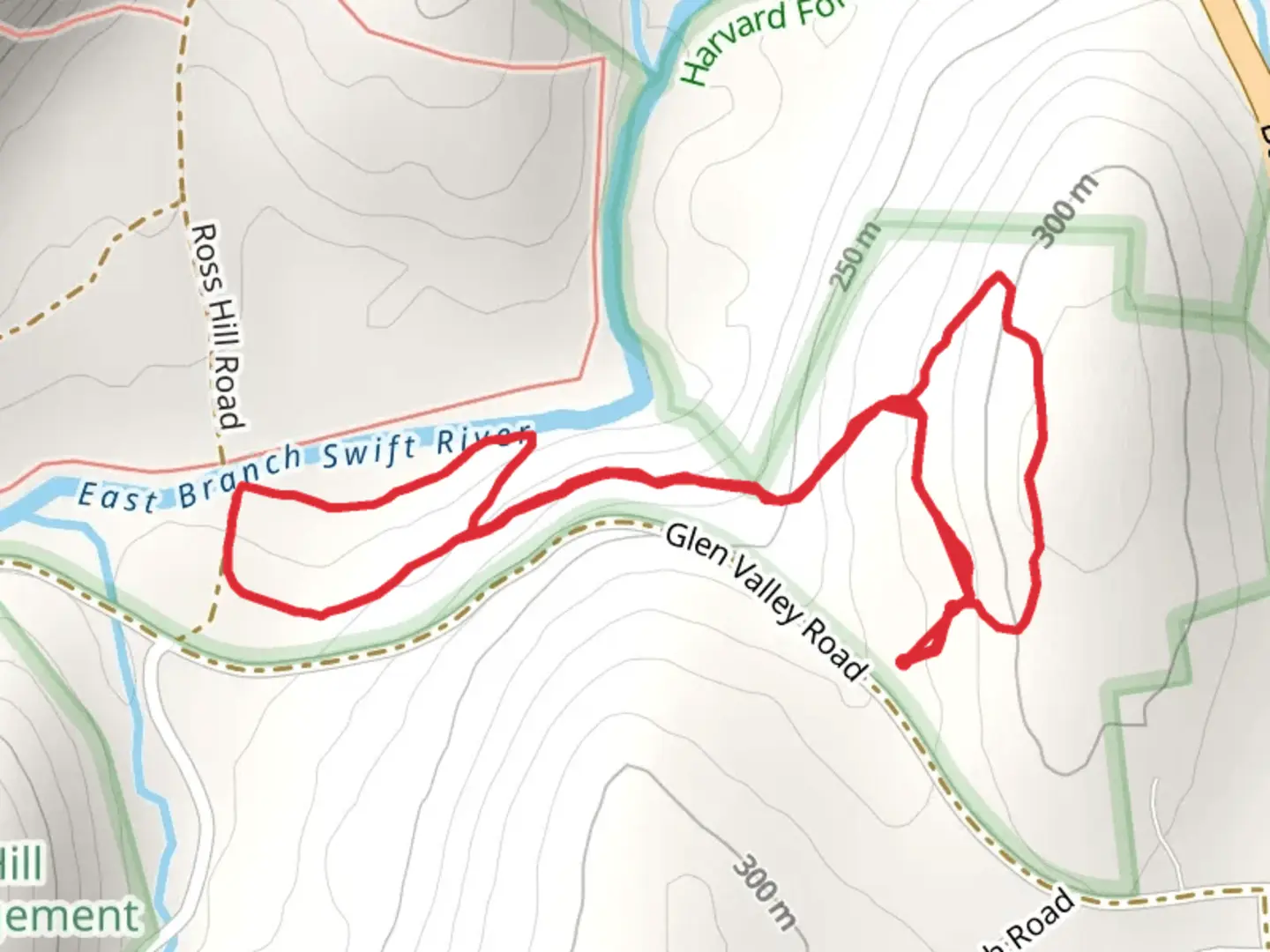 An image depicting the trail Glen Valley Road Loop and its surrounding area.