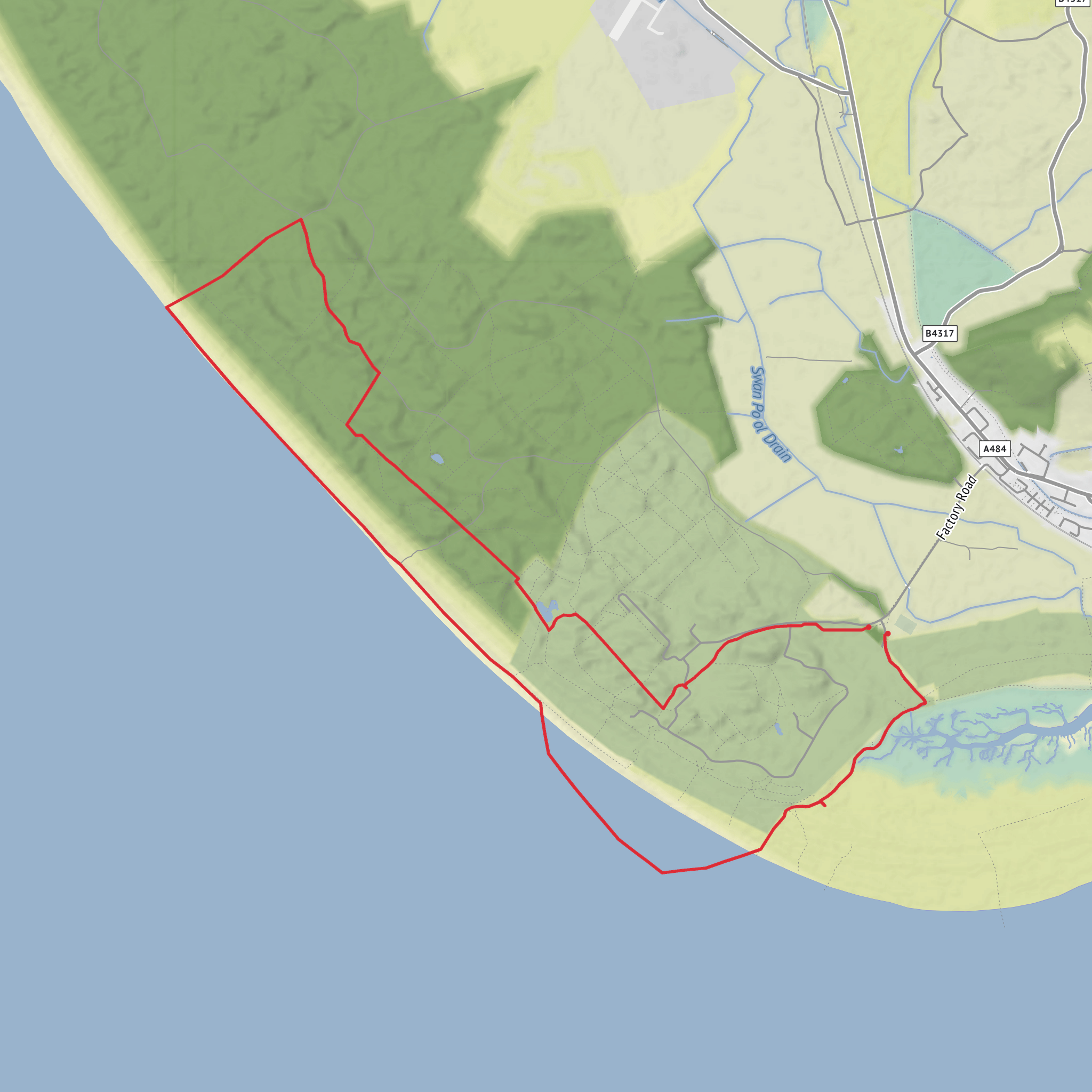 Pembrey Nature Reserve Loop mobile static map
