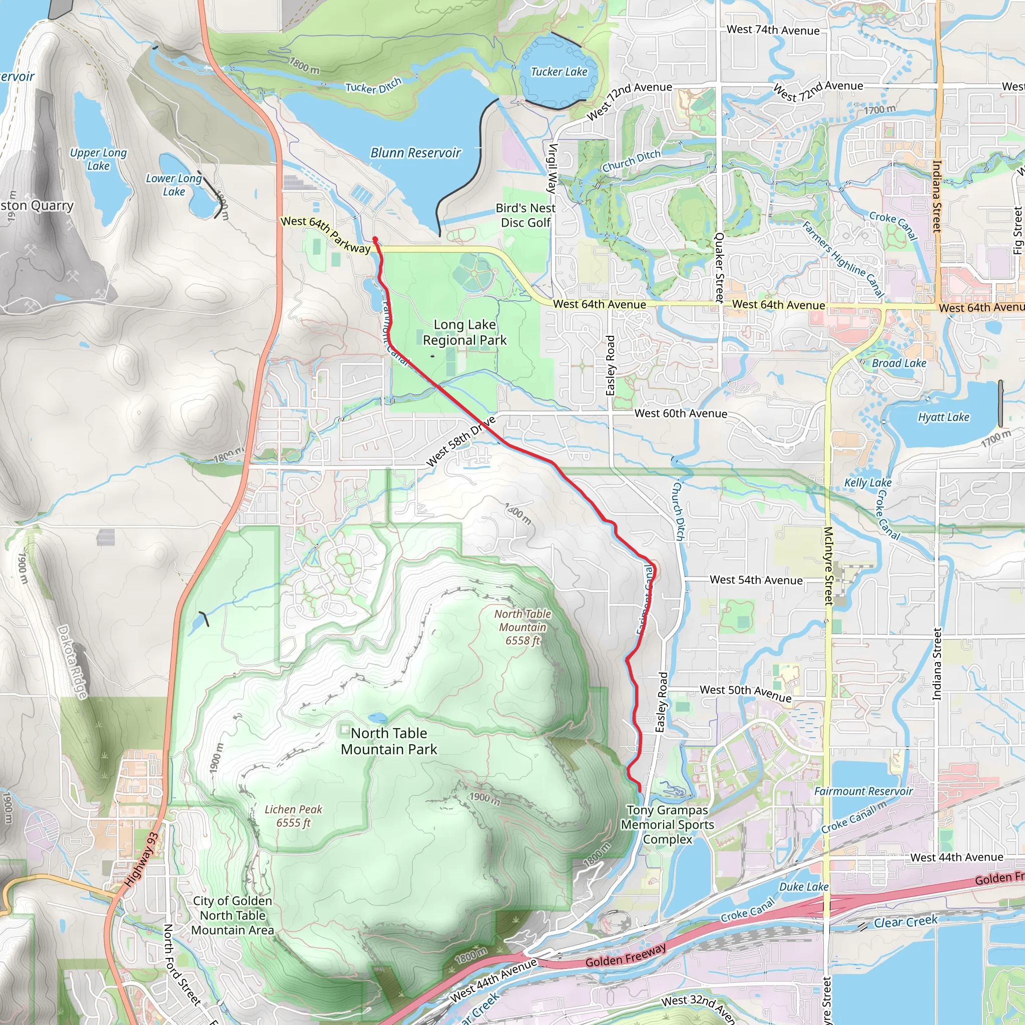 Farimont Canal Trail Out and Back mobile static map