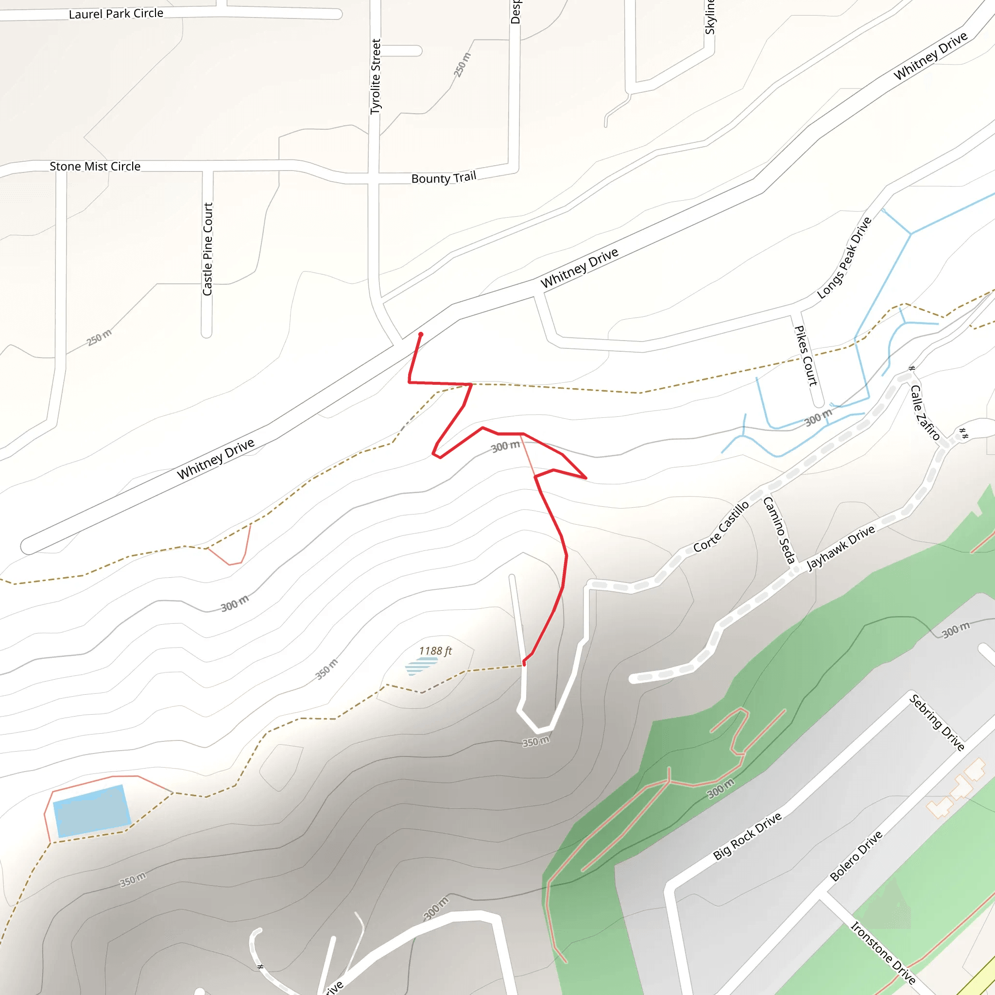 Pedley Hills from Whitney Drive mobile static map