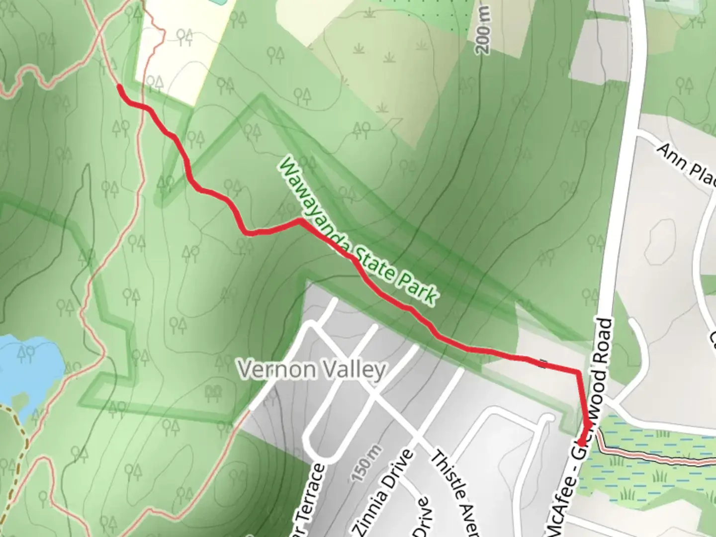 An image depicting the trail Pochuck Mountain and APT and its surrounding area.