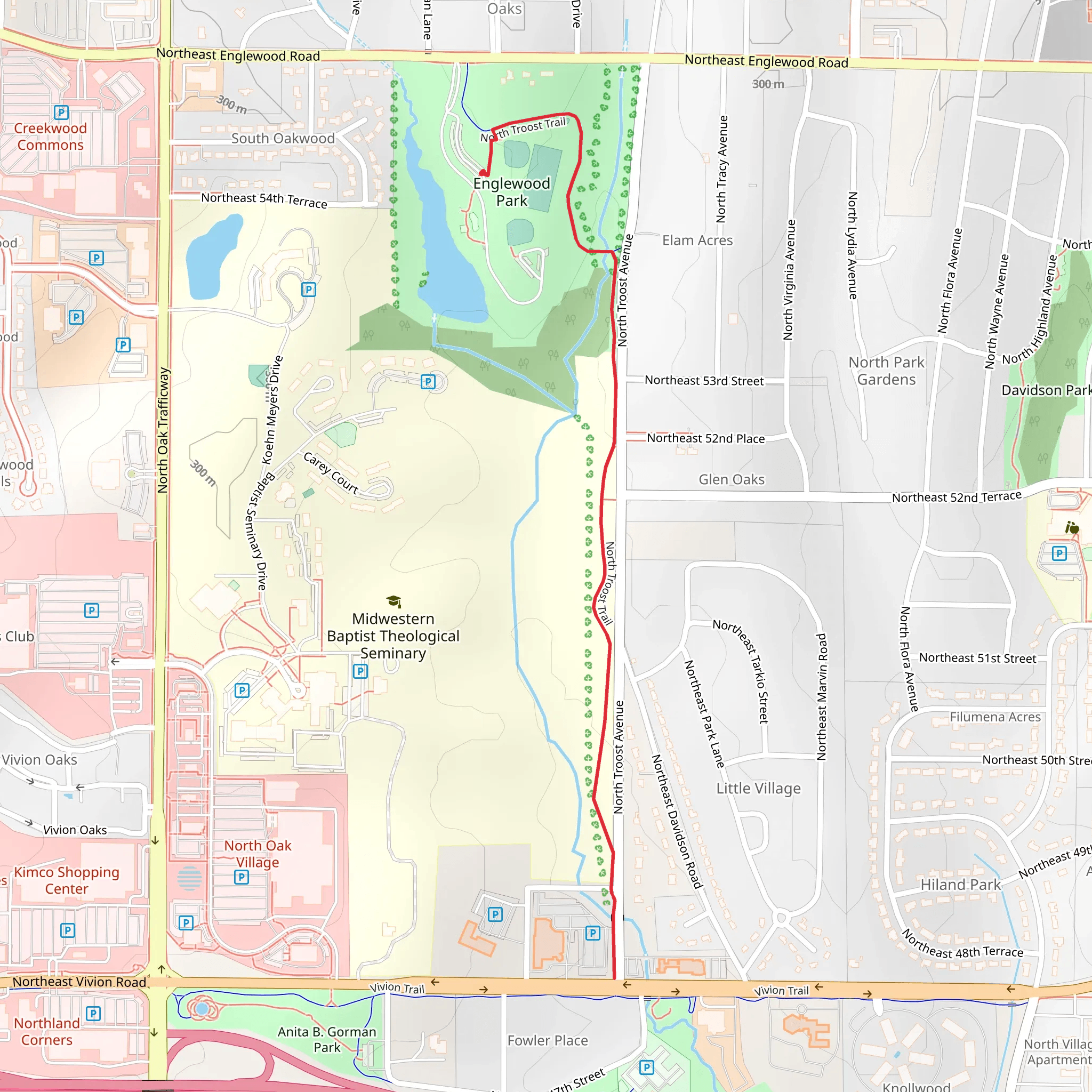 North Troost Trail mobile static map