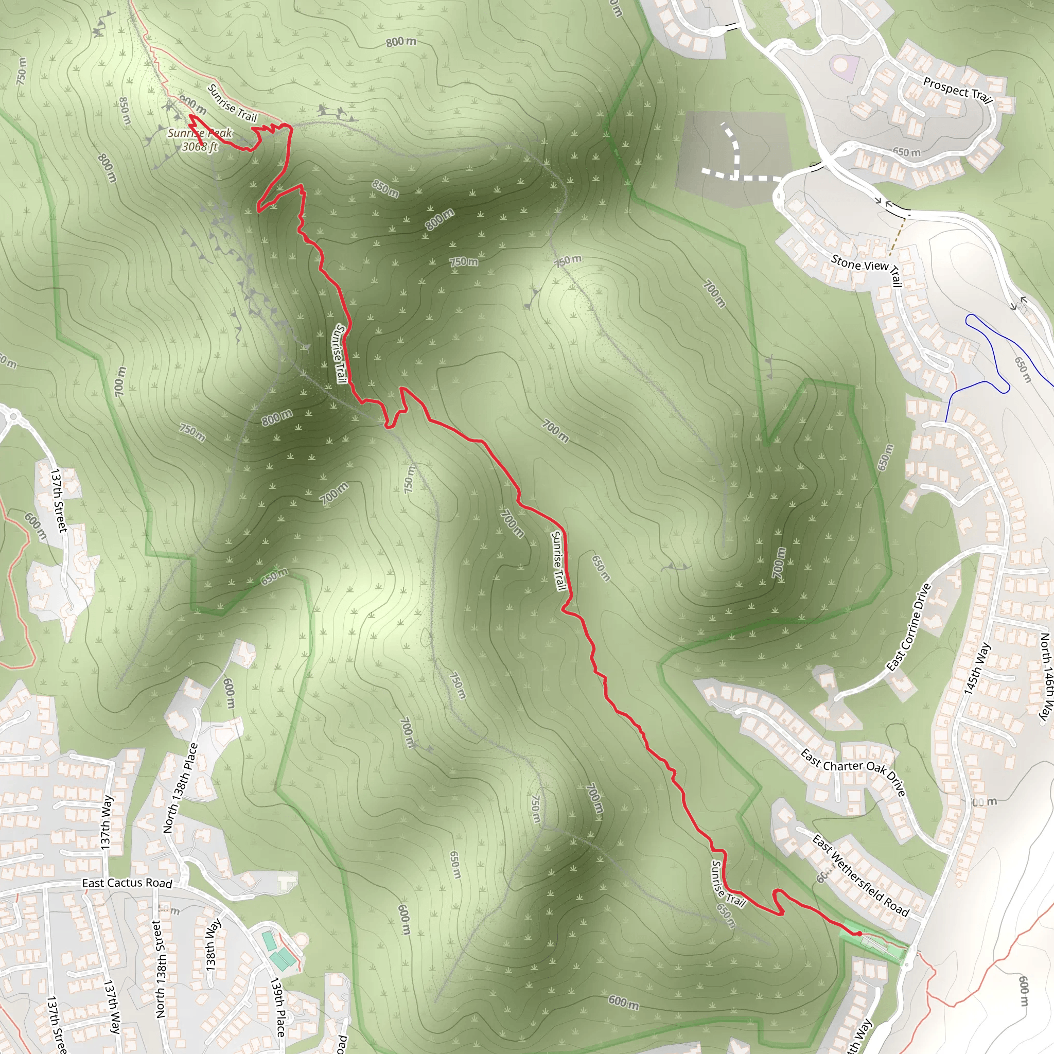 Sunrise Peak via Sunrise Trail mobile static map
