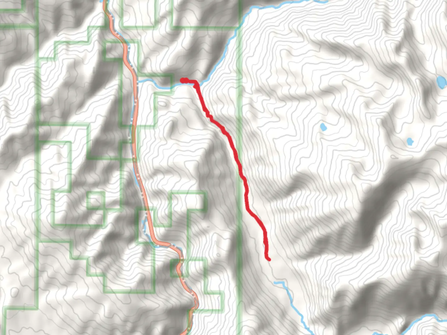 An image depicting the trail Cancom Canyon via Hard Creek and its surrounding area.