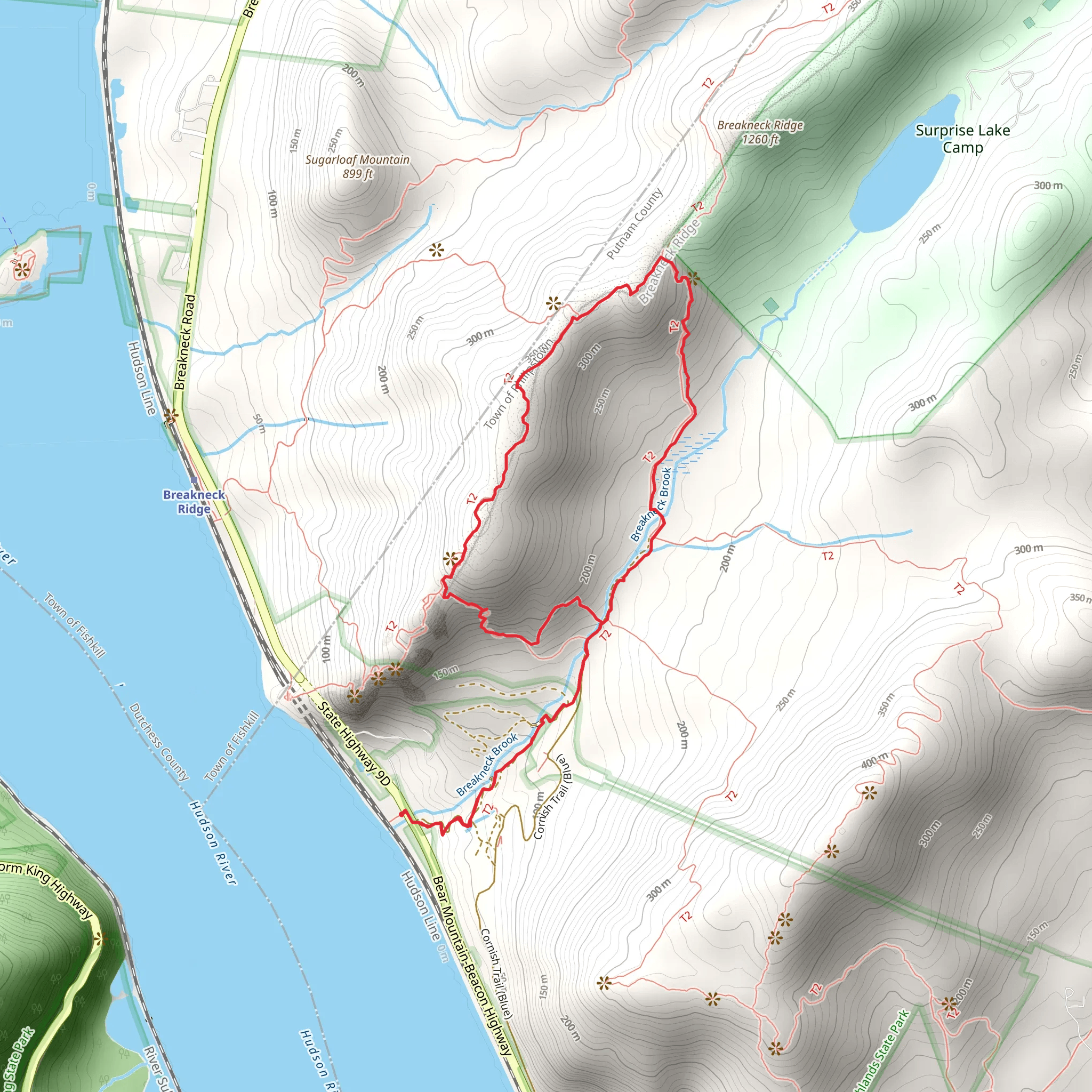 Notch Trail and Breakneck Ridge Loop mobile static map