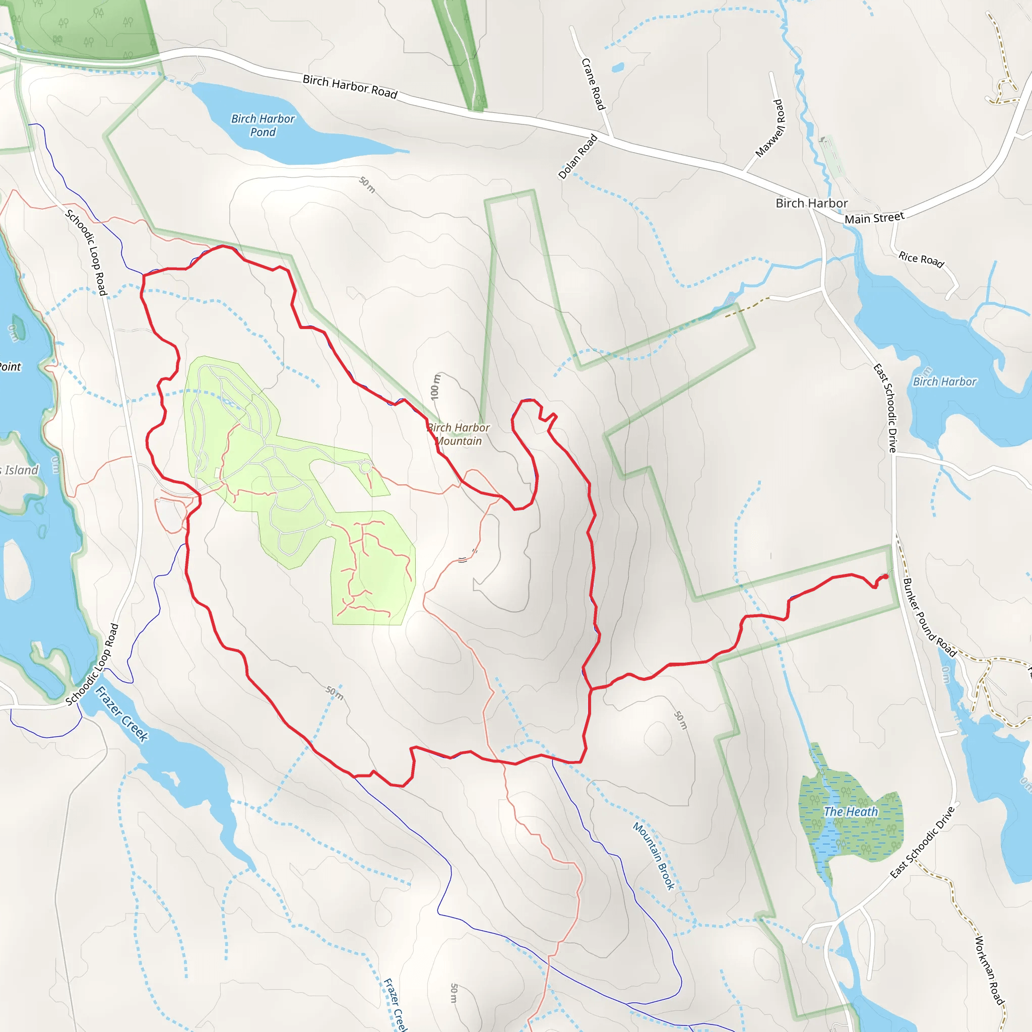 Birch Harbor Path Loop mobile static map