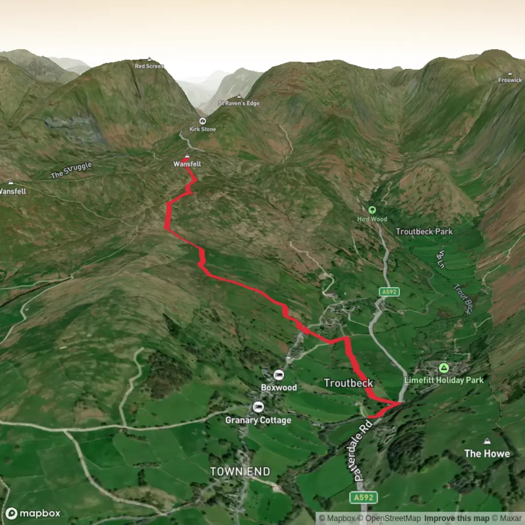 An image depicting the trail Wansfell and its surrounding area.