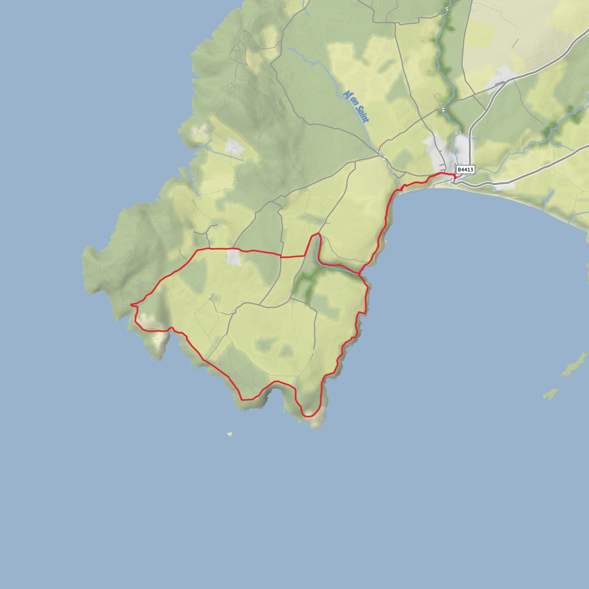 Aberdaron - Mynydd Mawr and Porth Meudwy Circular mobile static map