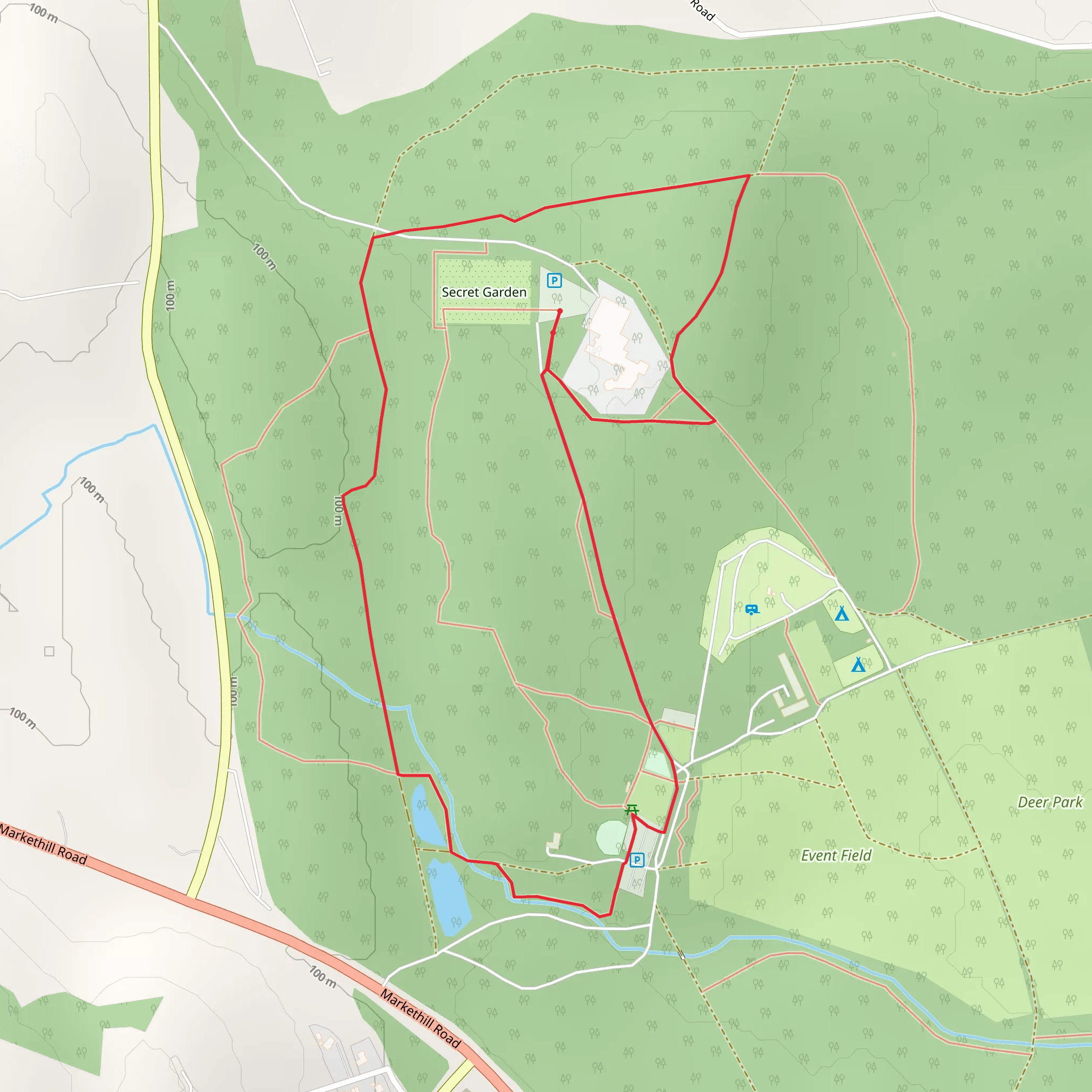 Gosford Forest Park - Castle Trail mobile static map