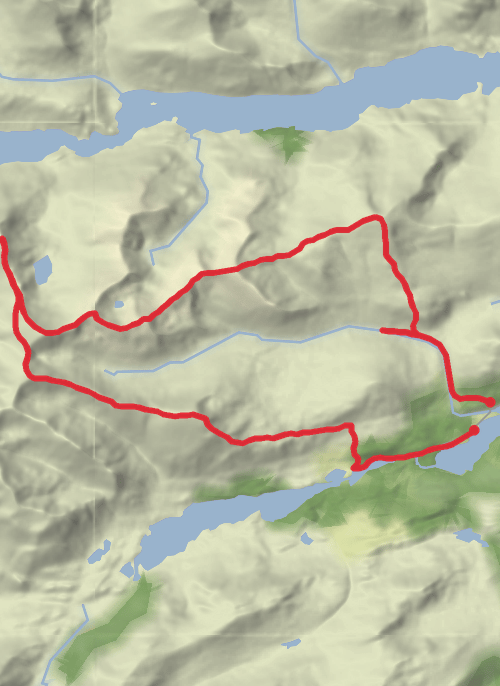 Hike on Eastern Glen.affric munros mobile static map