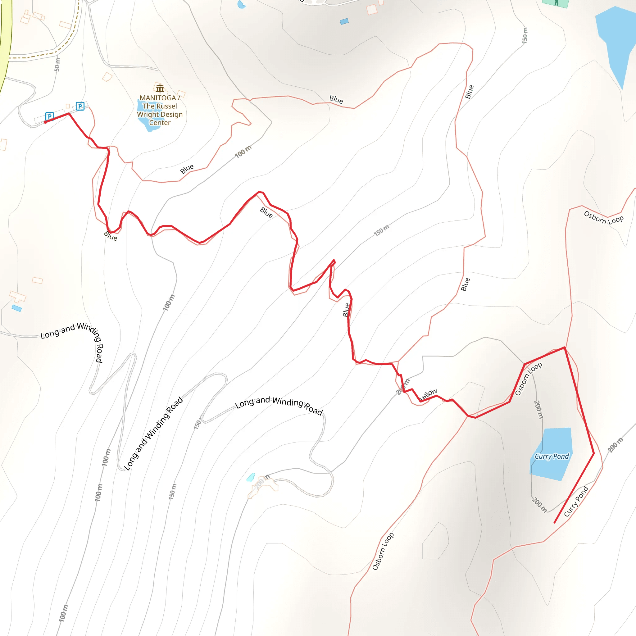 Curry Pond from Visitor Center mobile static map