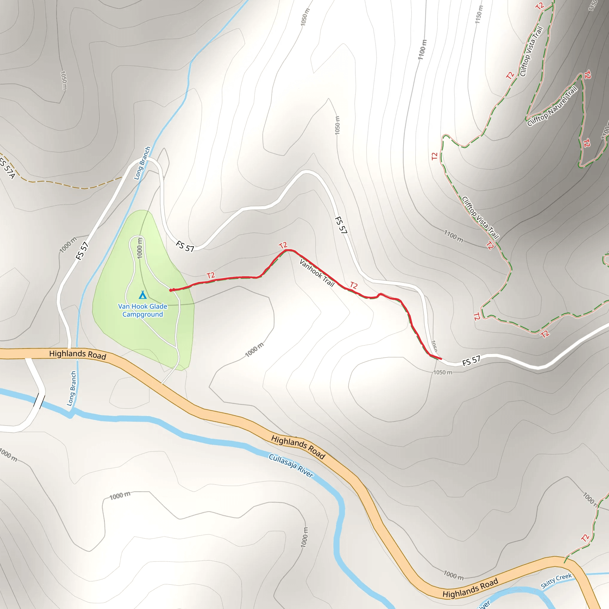 Van Hook Trail mobile static map