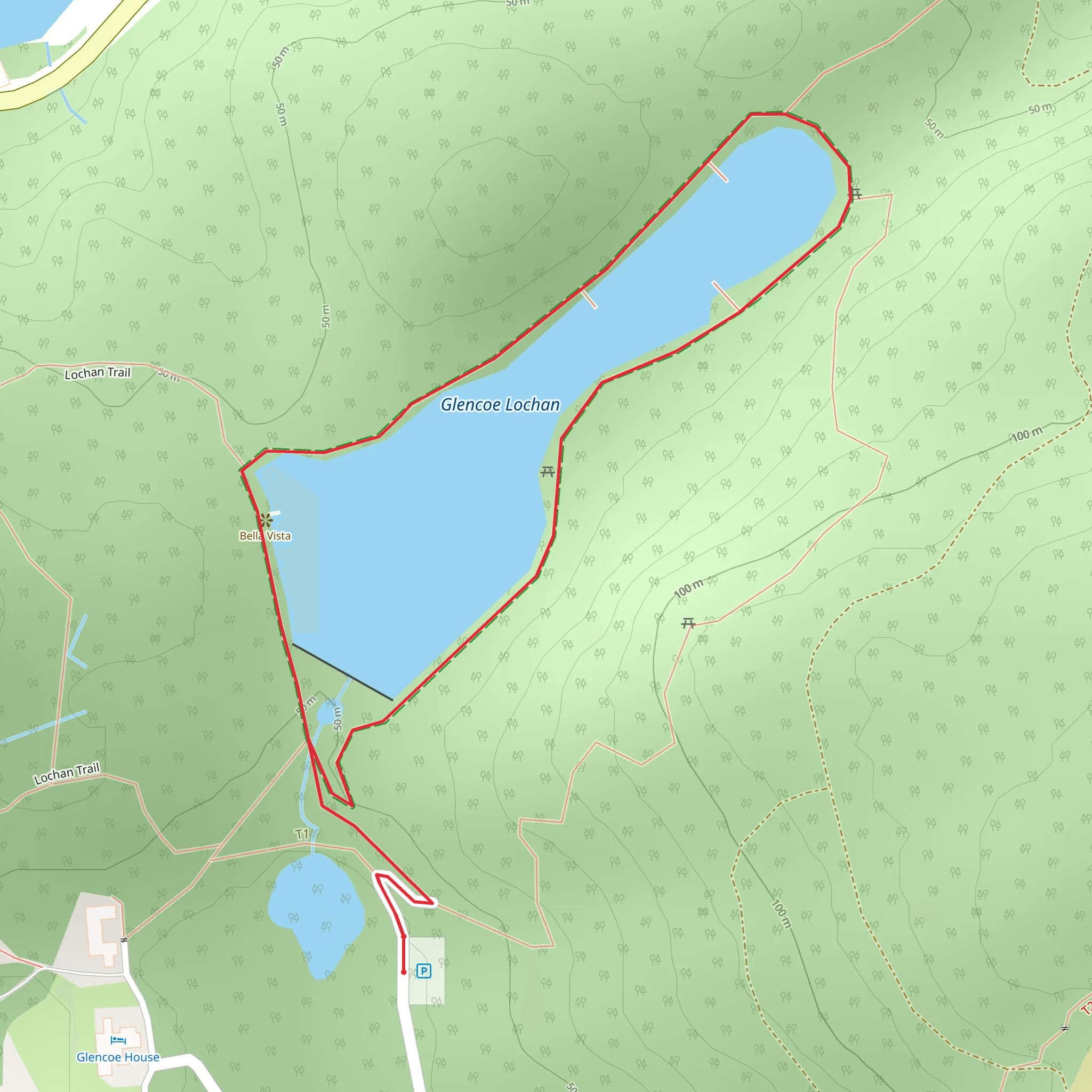 Glencoe Lochan Loop Trail mobile static map