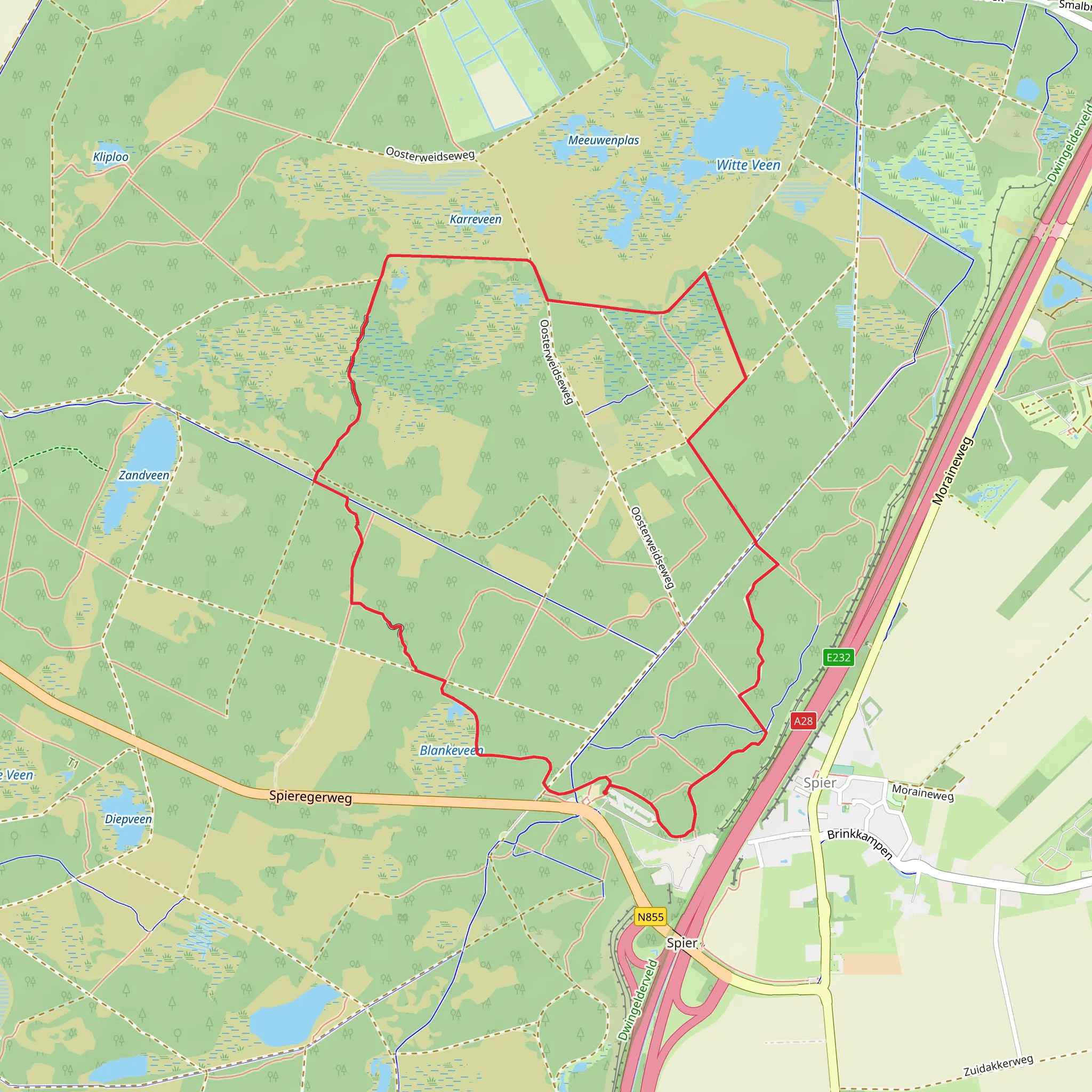 Bezoekerscentrum and Blankeveen Loop mobile static map