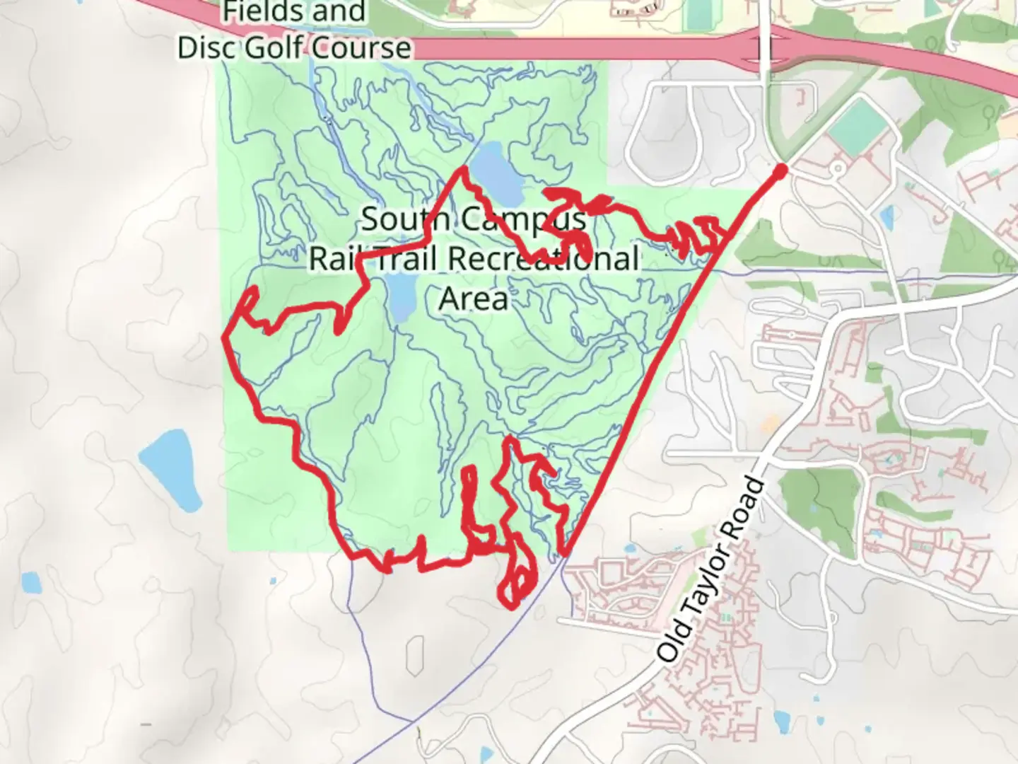 An image depicting the trail Chucky Mullins Road Loop and its surrounding area.