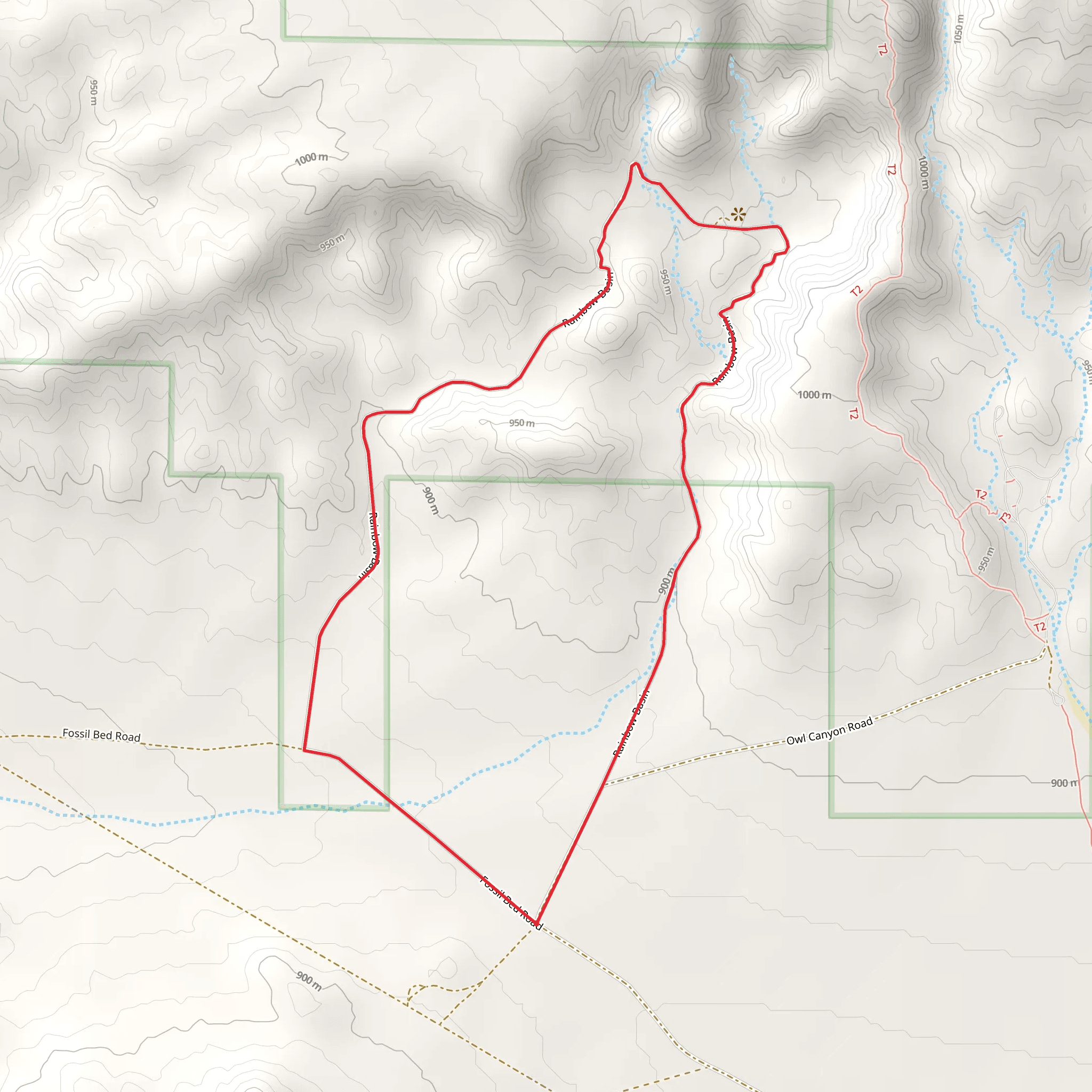 Fossil Bed Road Loop - North mobile static map