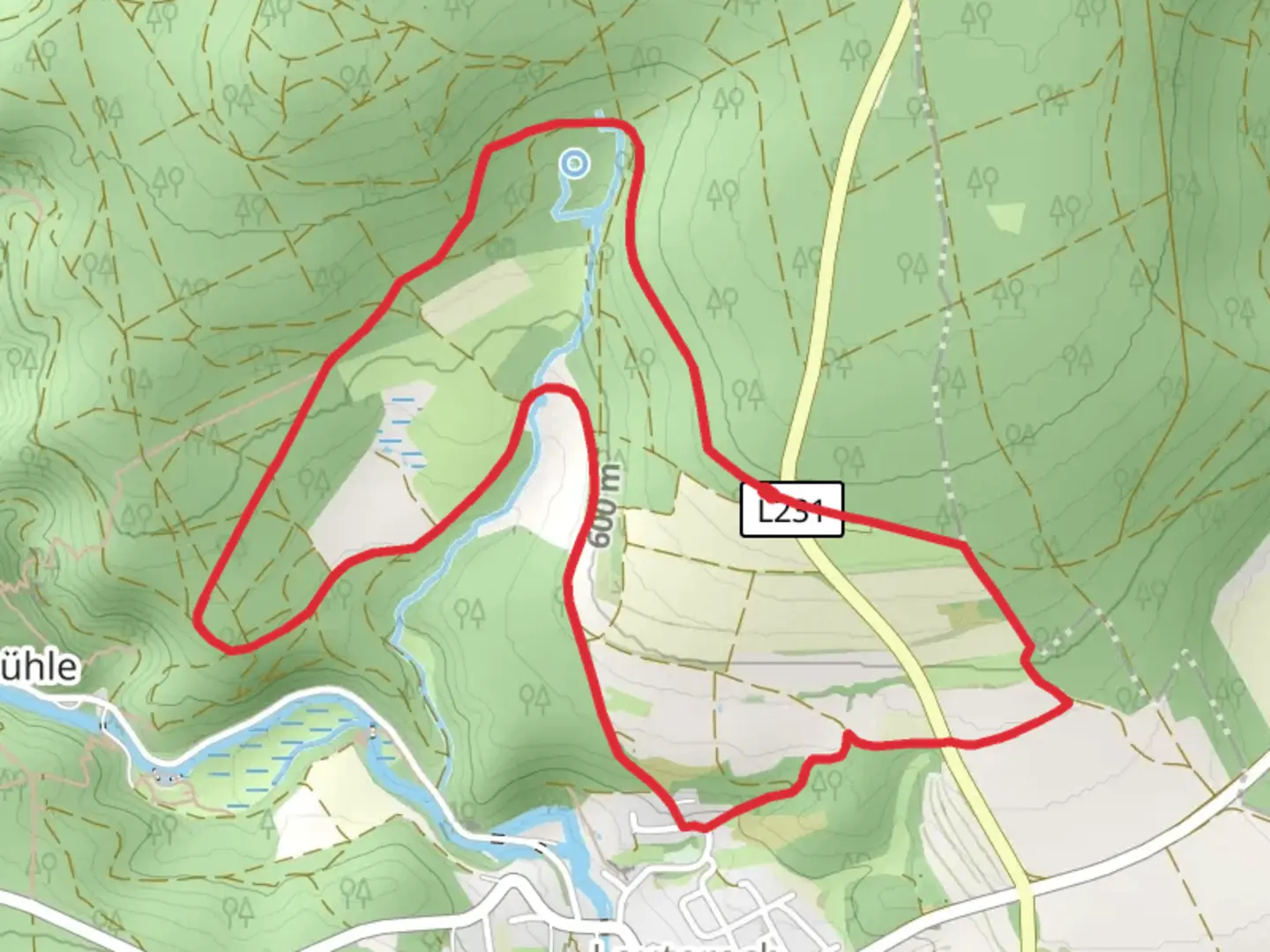 An image depicting the trail Sauberghuette Loop and its surrounding area.