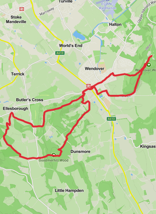 Aylesbury Vale Hiking mobile static map