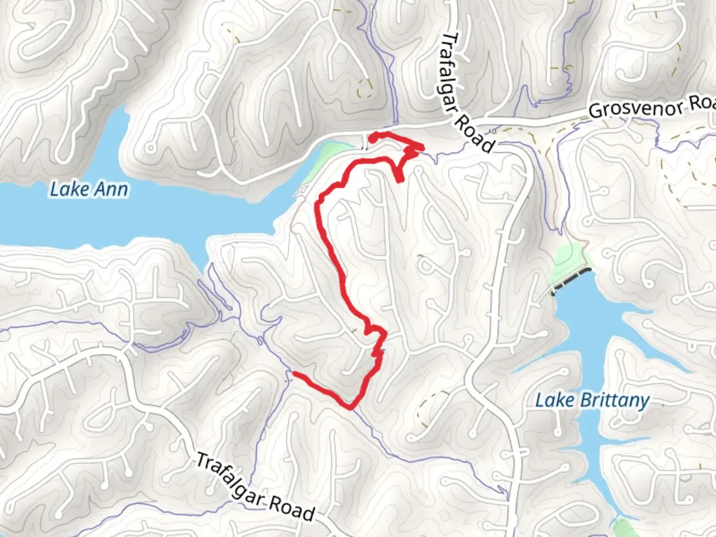 An image depicting the trail Pinyon Creek and Summit School Walk and its surrounding area.
