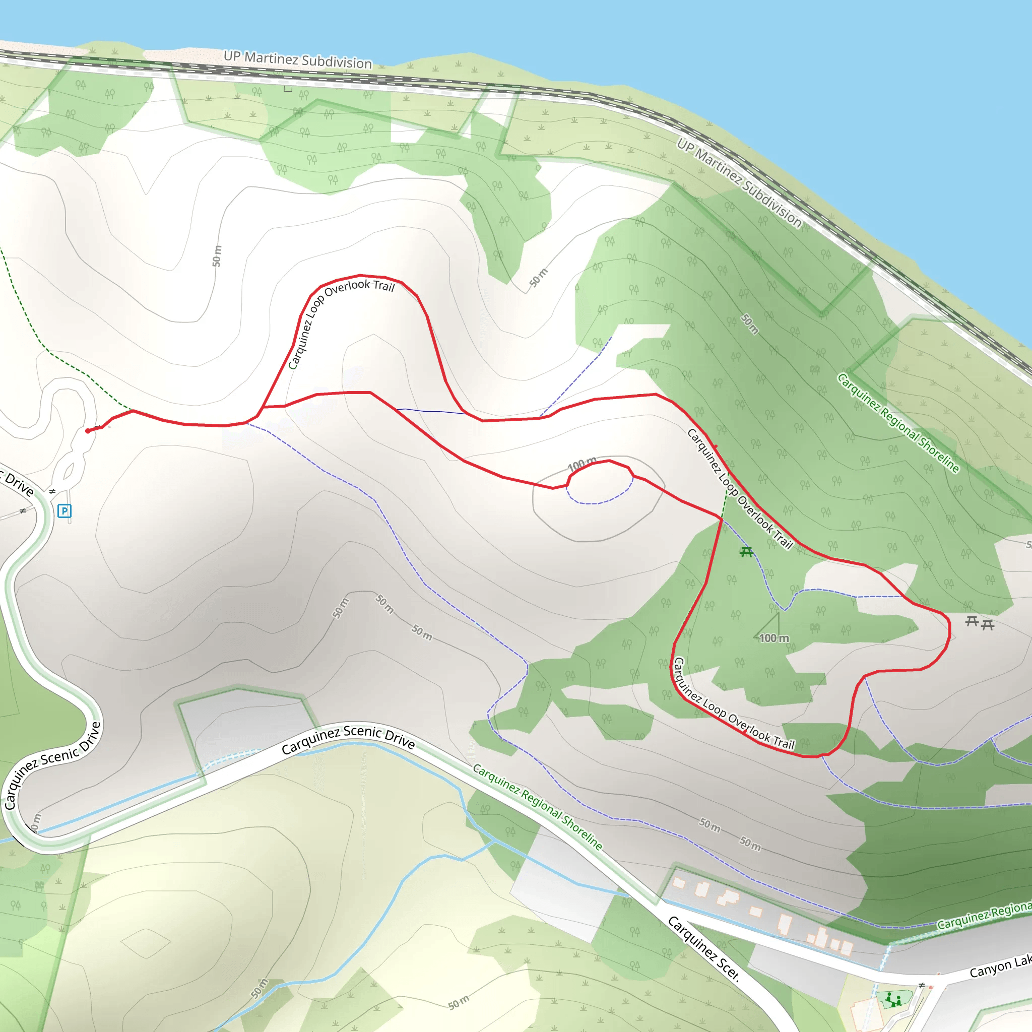 Carquinez Loop Overlook Trail mobile static map