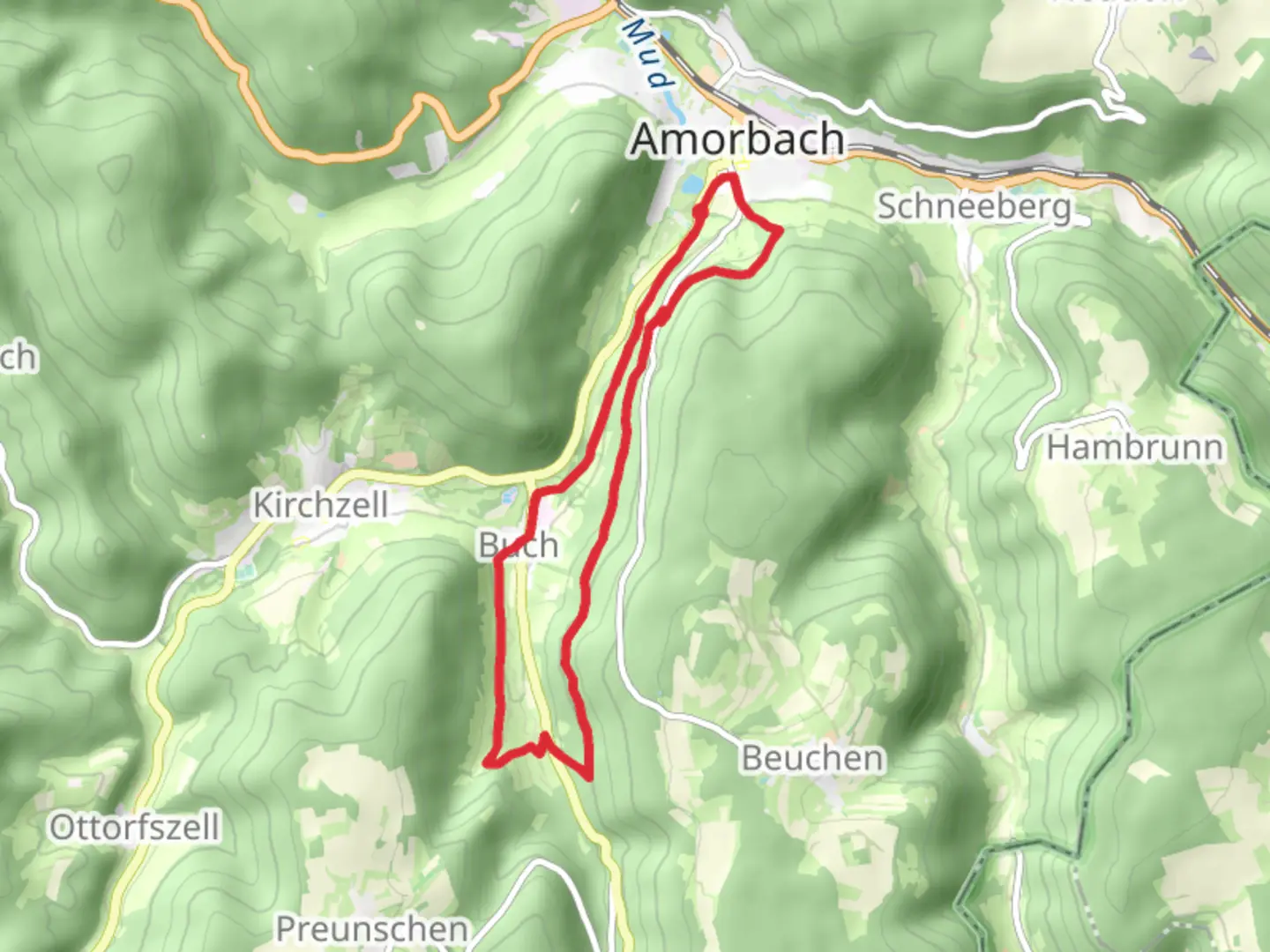 An image depicting the trail Bubenweg, Herzenweg and Kastanienweg Loop and its surrounding area.